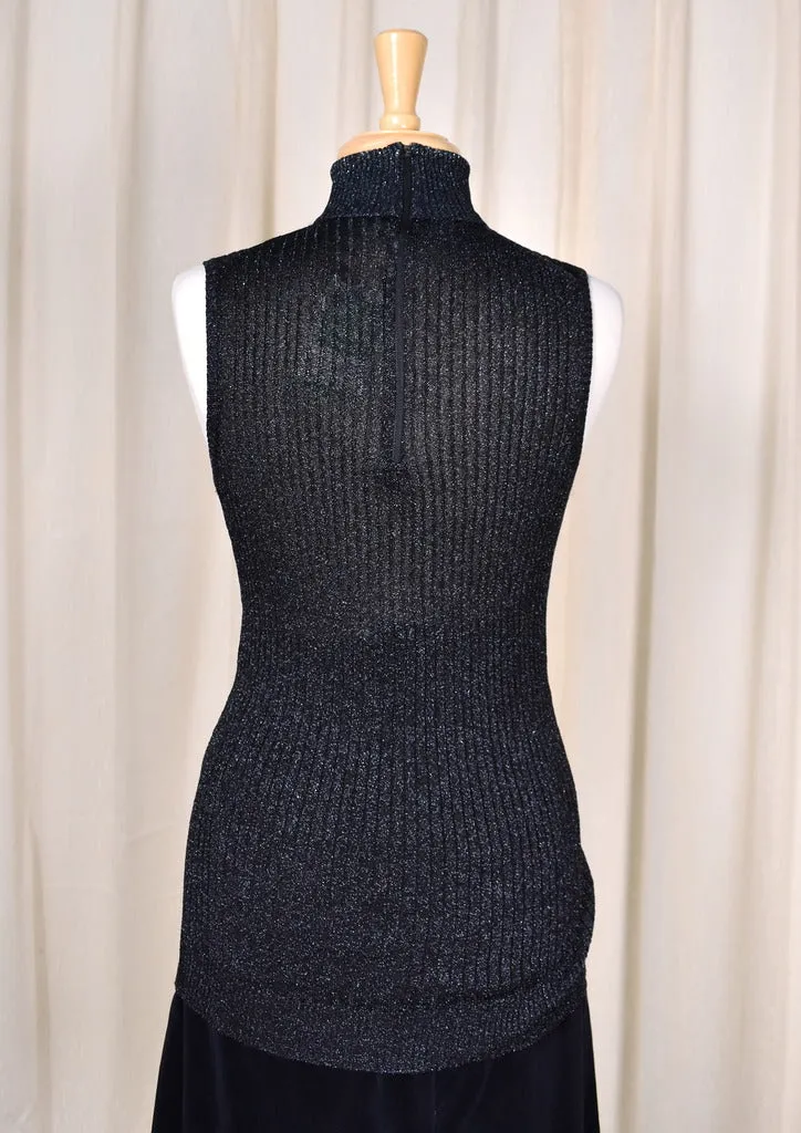 1960s Vintage Sparkly Turtleneck Top
