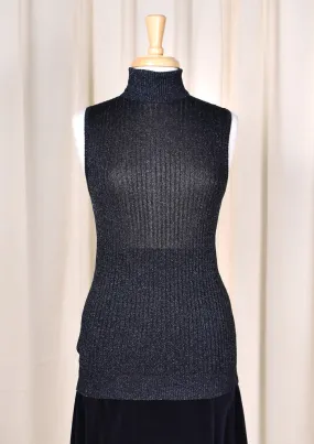 1960s Vintage Sparkly Turtleneck Top