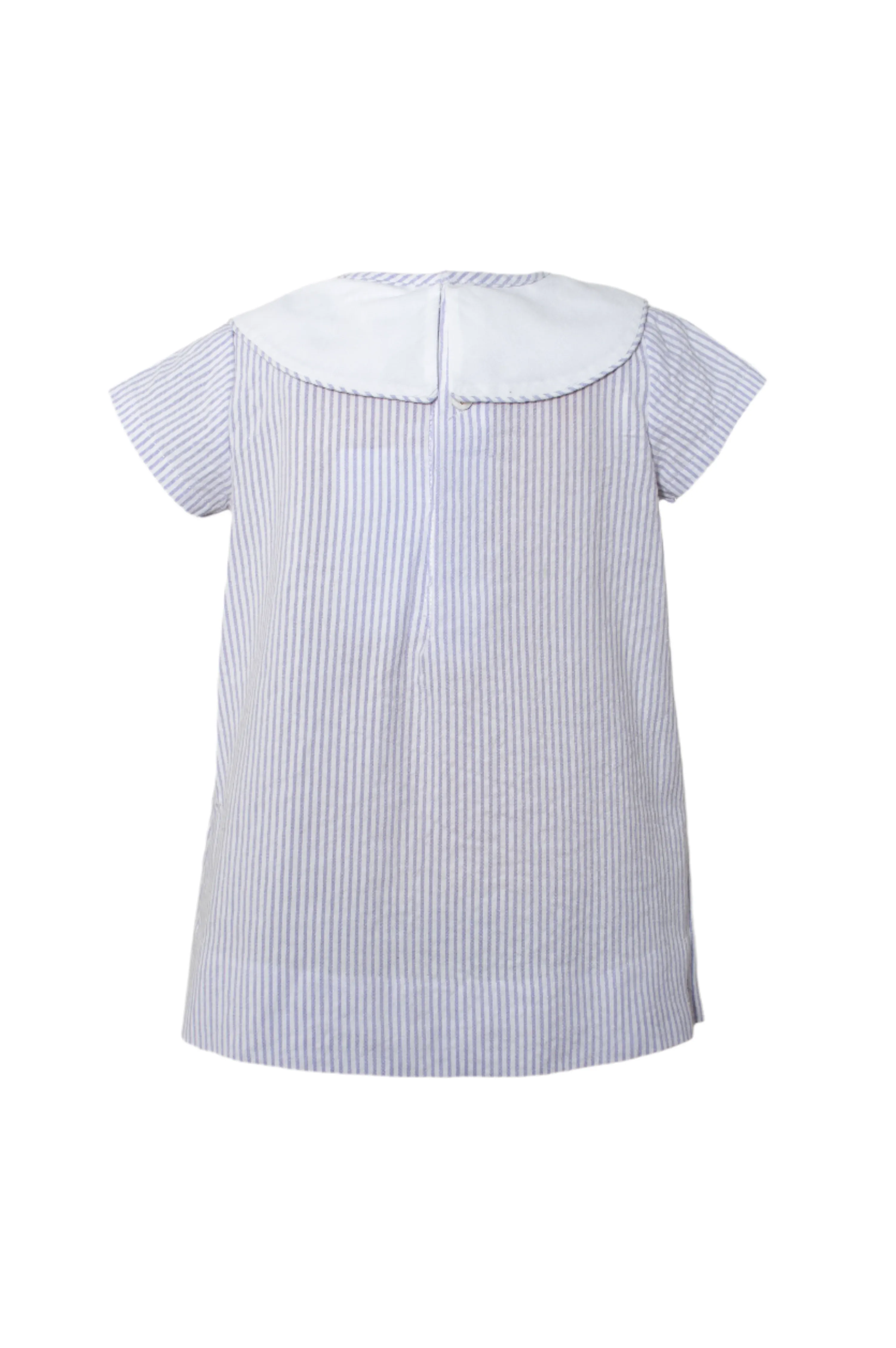 20138-Seersucker Bunnies Sleeve Bishop Girl Dress Lilac