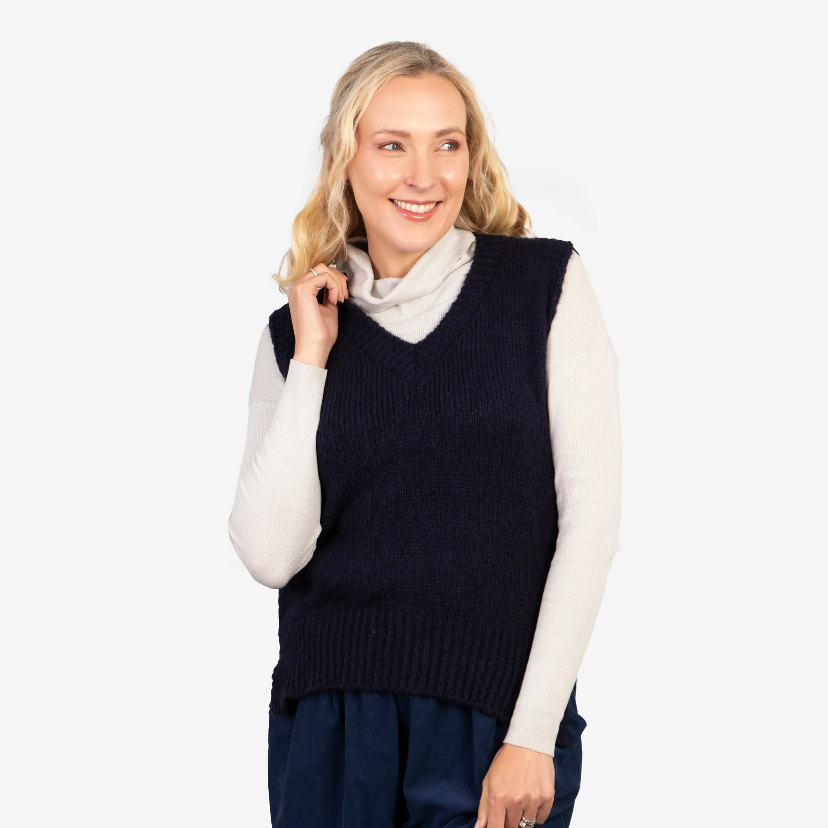 Adeline Tank Top - Navy Blue