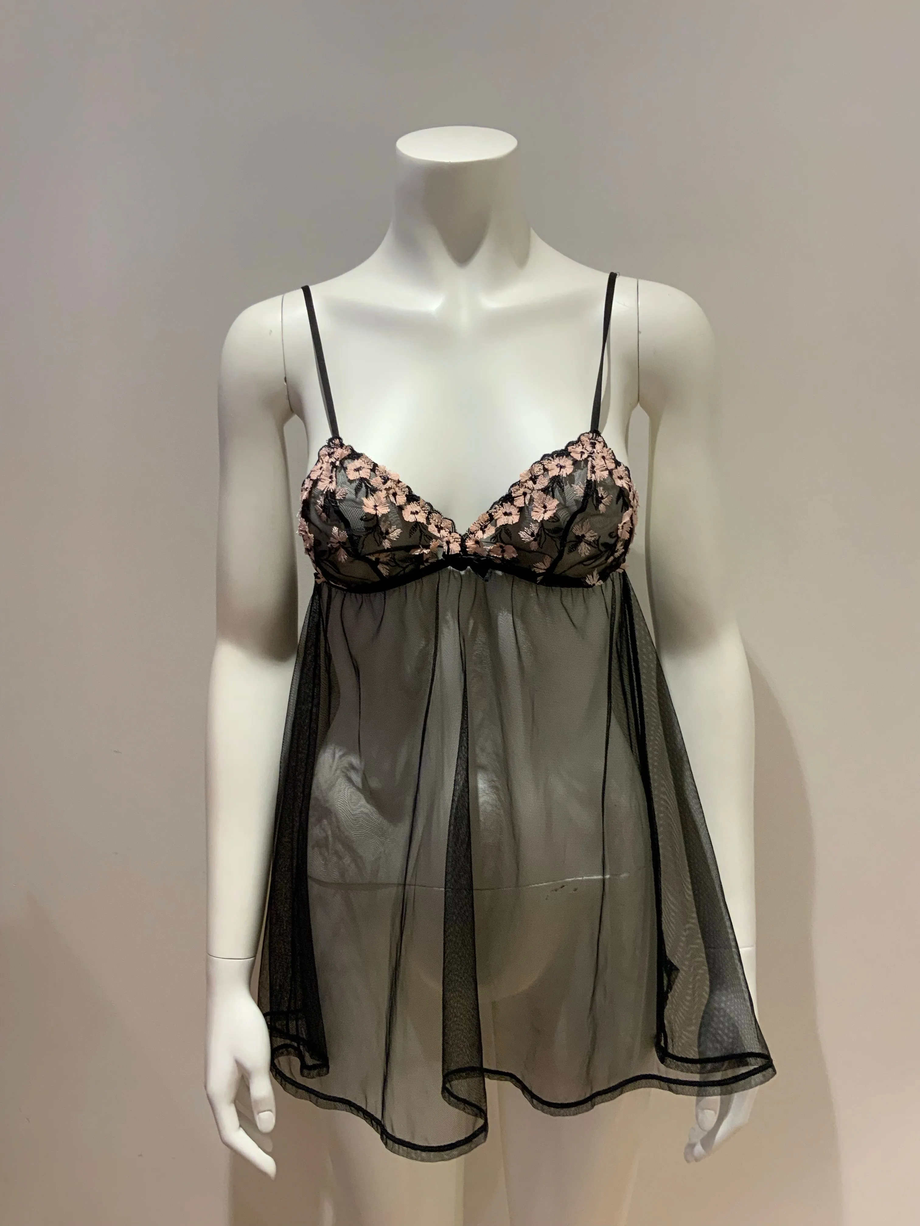 Agent Provocateur Black L'agent By Kaity Sheer Mesh Babydoll Casual Dress small ladies