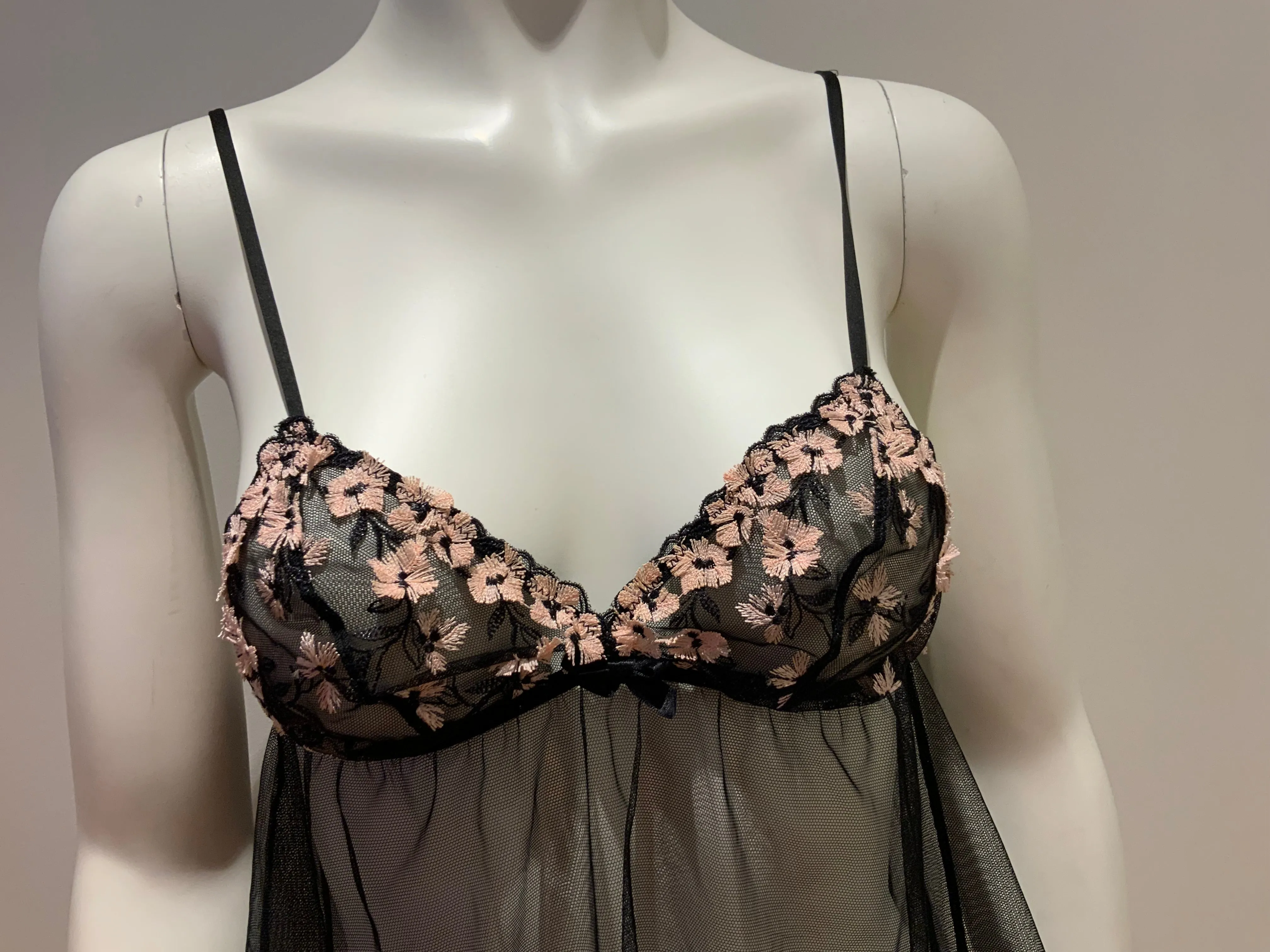 Agent Provocateur Black L'agent By Kaity Sheer Mesh Babydoll Casual Dress small ladies