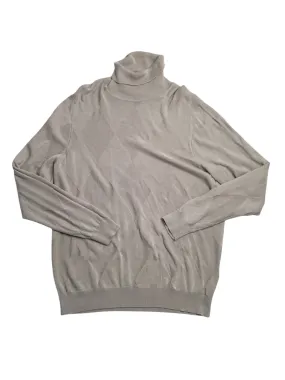 Alfani Mens Textured Turtleneck Sweater London Plane Light Grey 2XL