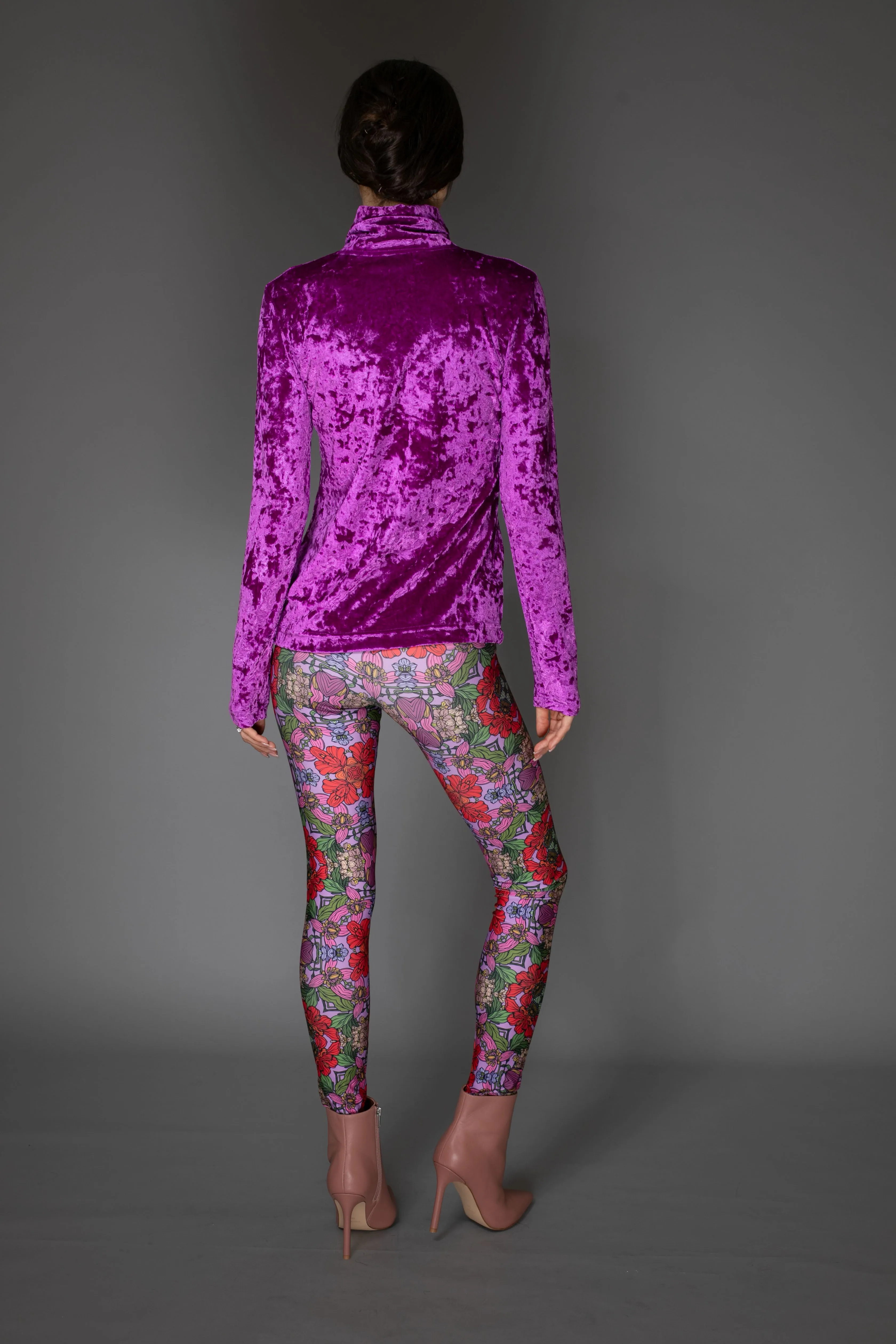 AW Velvet Turtleneck - Fuchsia Long-Sleeve