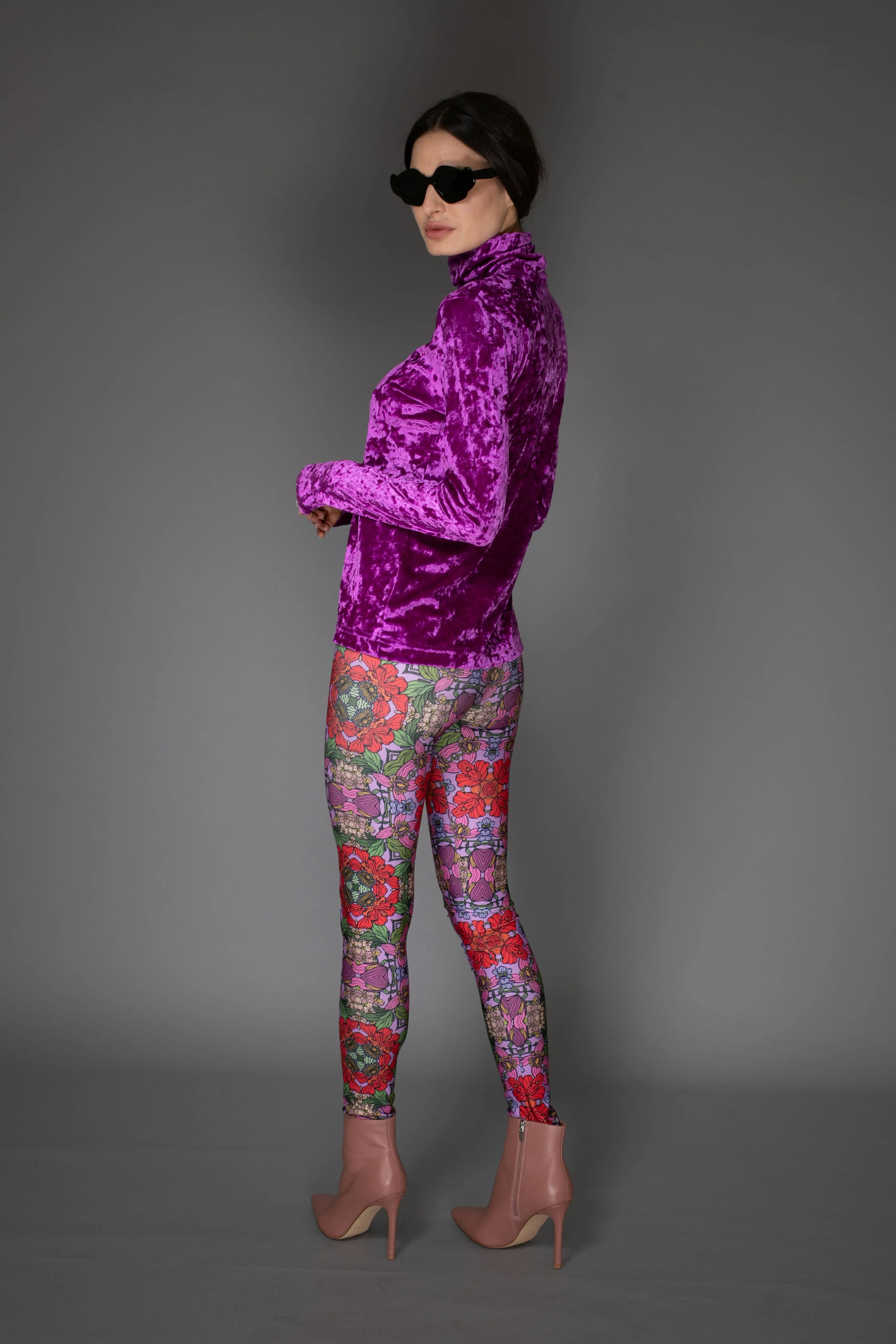 AW Velvet Turtleneck - Fuchsia Long-Sleeve