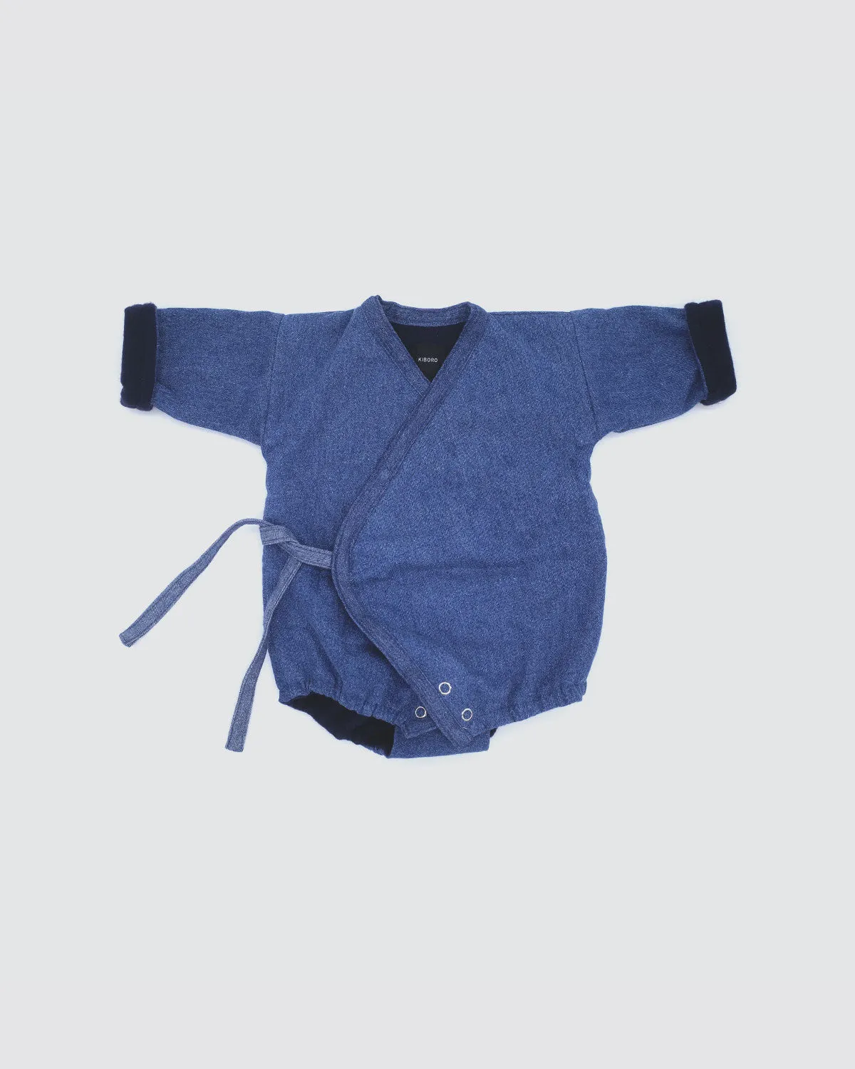 Baby winter kimono onesie  Dark vintage denim