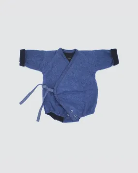 Baby winter kimono onesie  Dark vintage denim