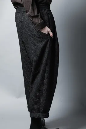 Baggy cropped pants Silk mixed Jacquard