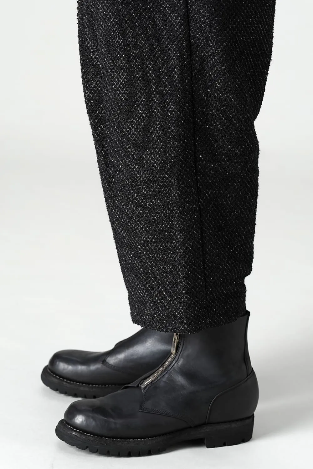 Baggy cropped pants Silk mixed Jacquard
