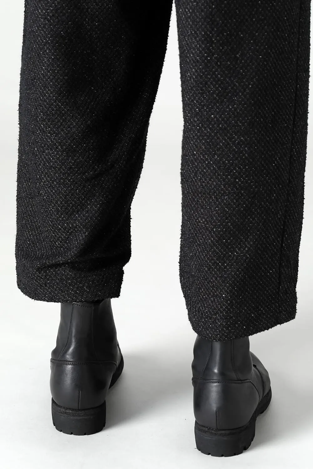 Baggy cropped pants Silk mixed Jacquard