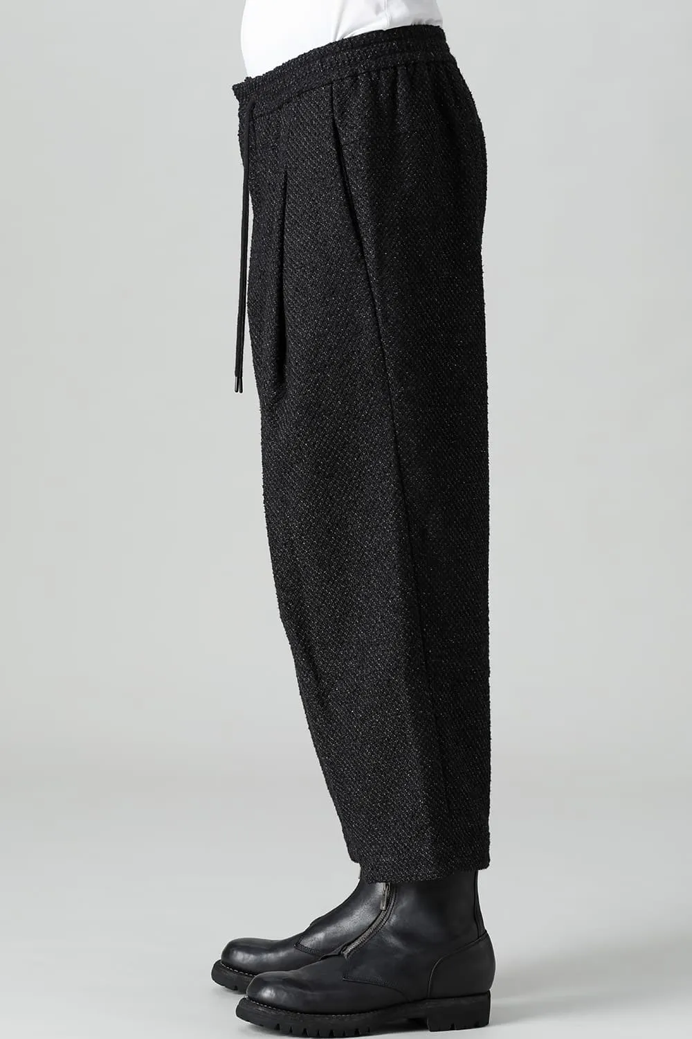 Baggy cropped pants Silk mixed Jacquard