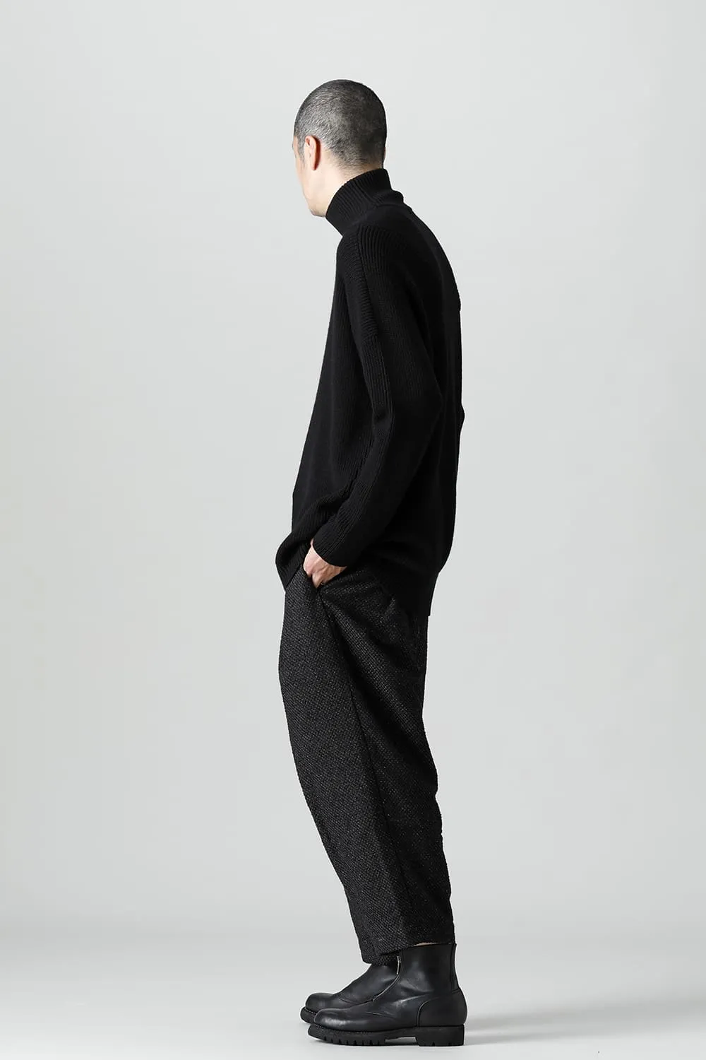 Baggy cropped pants Silk mixed Jacquard