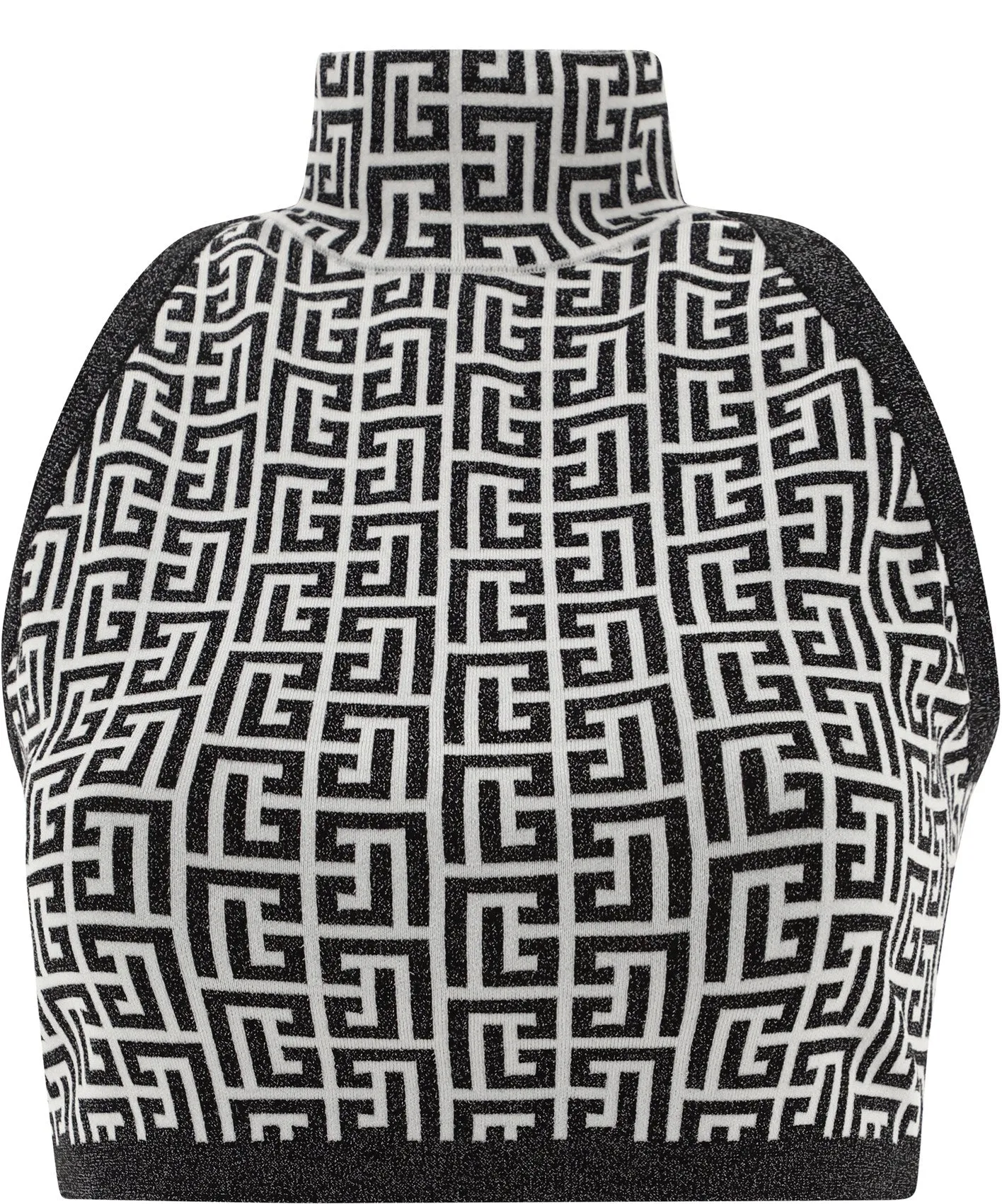 Balmain Monogram Turtleneck Crop Top