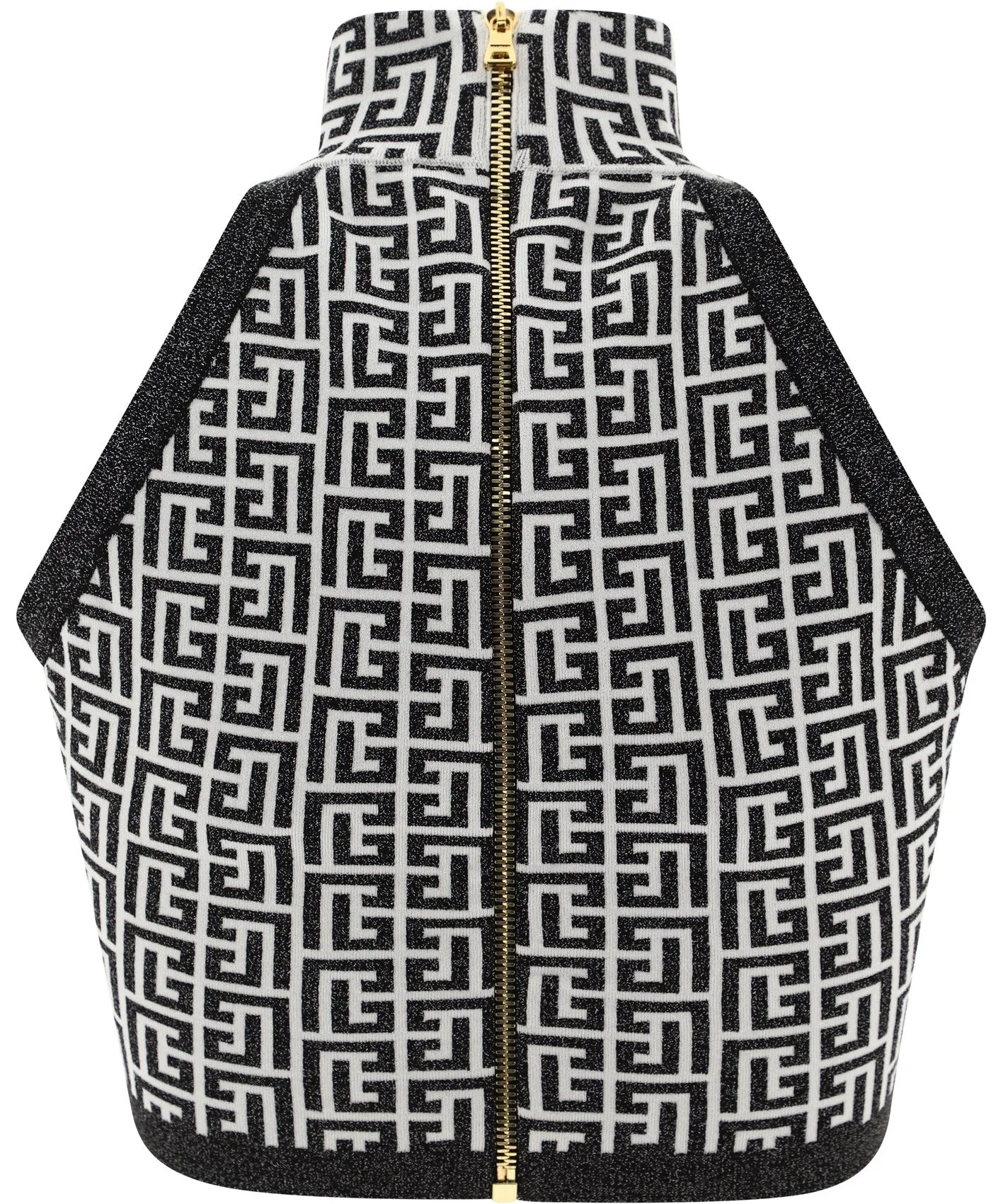 Balmain Monogram Turtleneck Crop Top