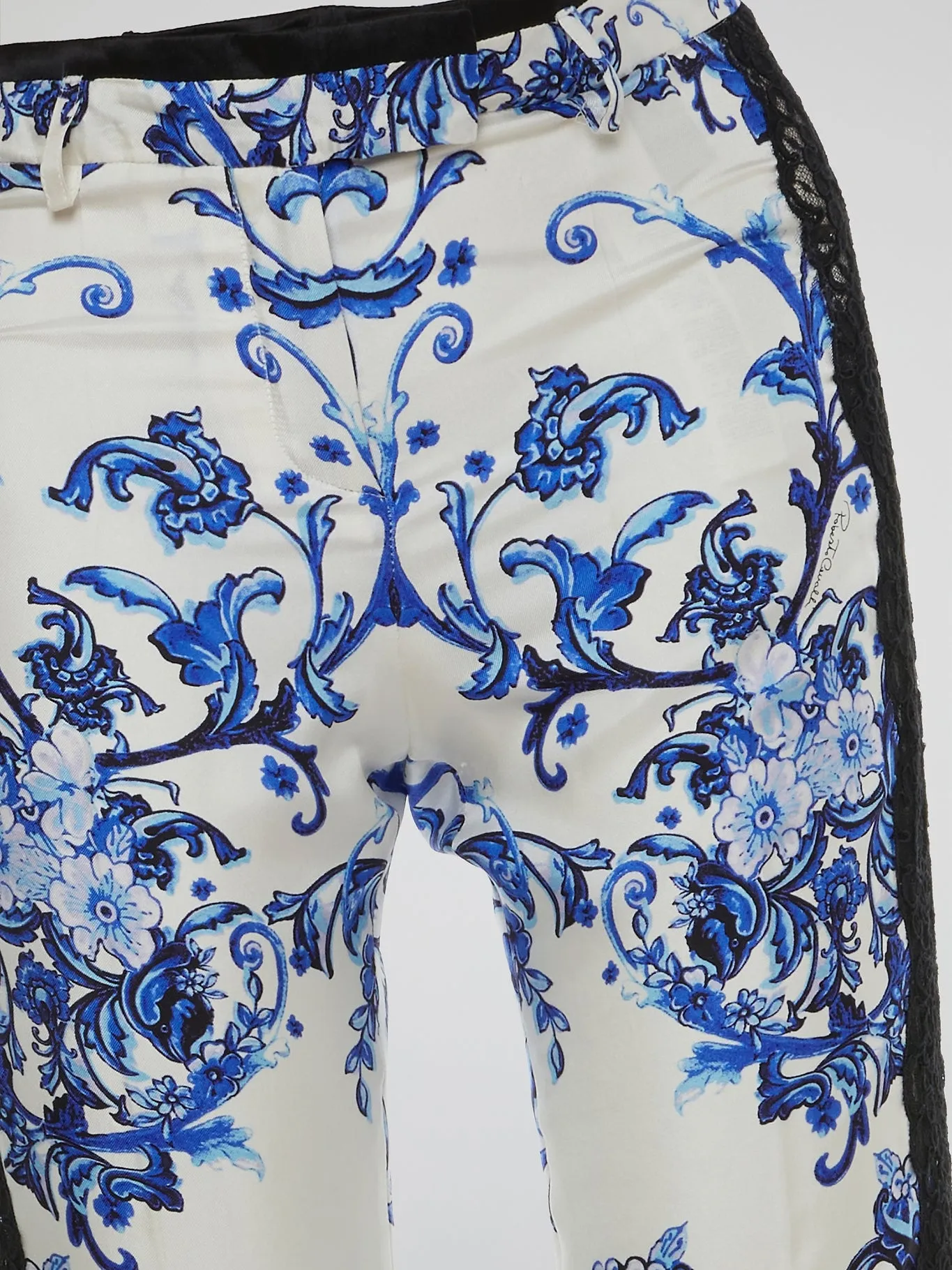 Baroque Print High-Waist Pants