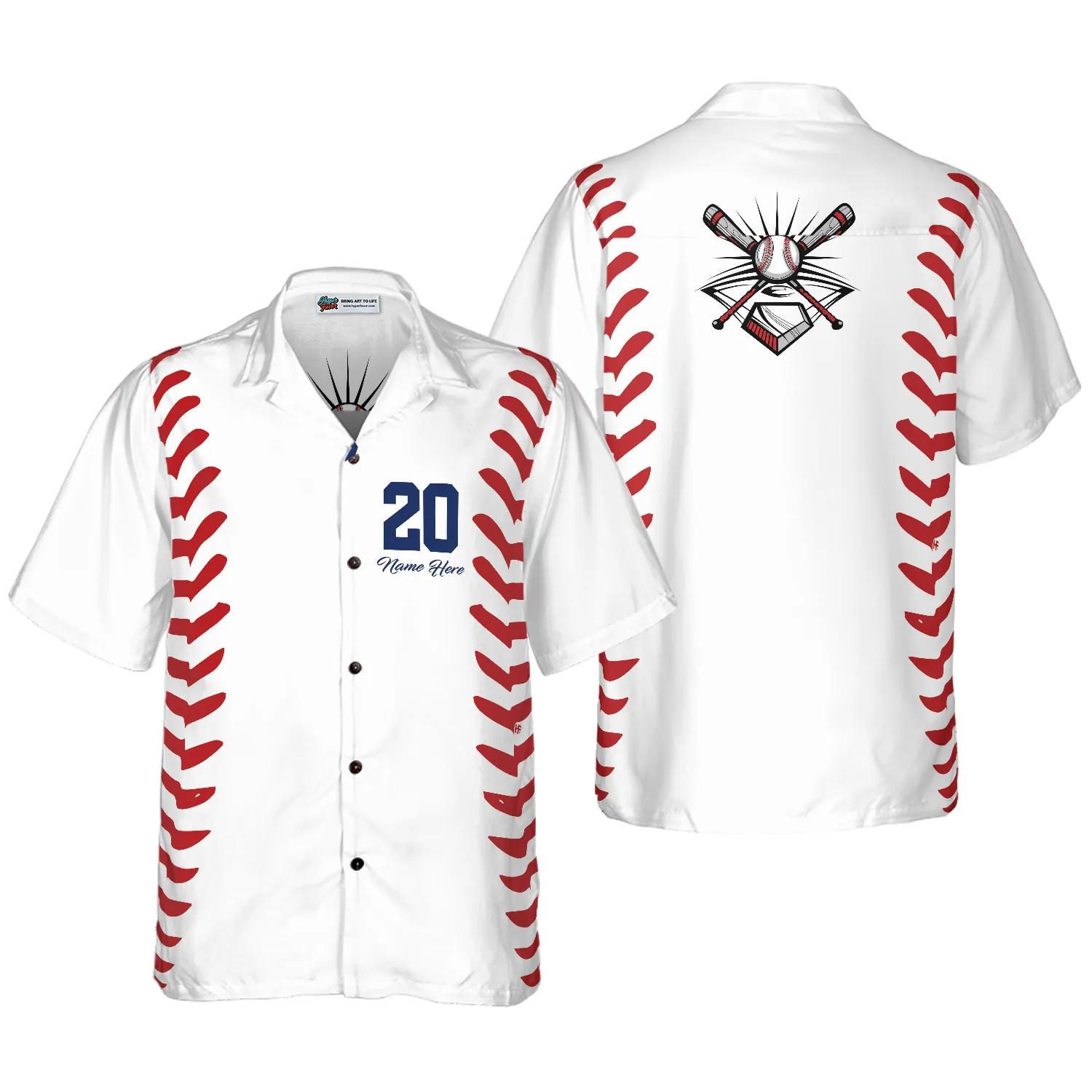 Baseball Basic Pattern Custom Hawaiian Shirt