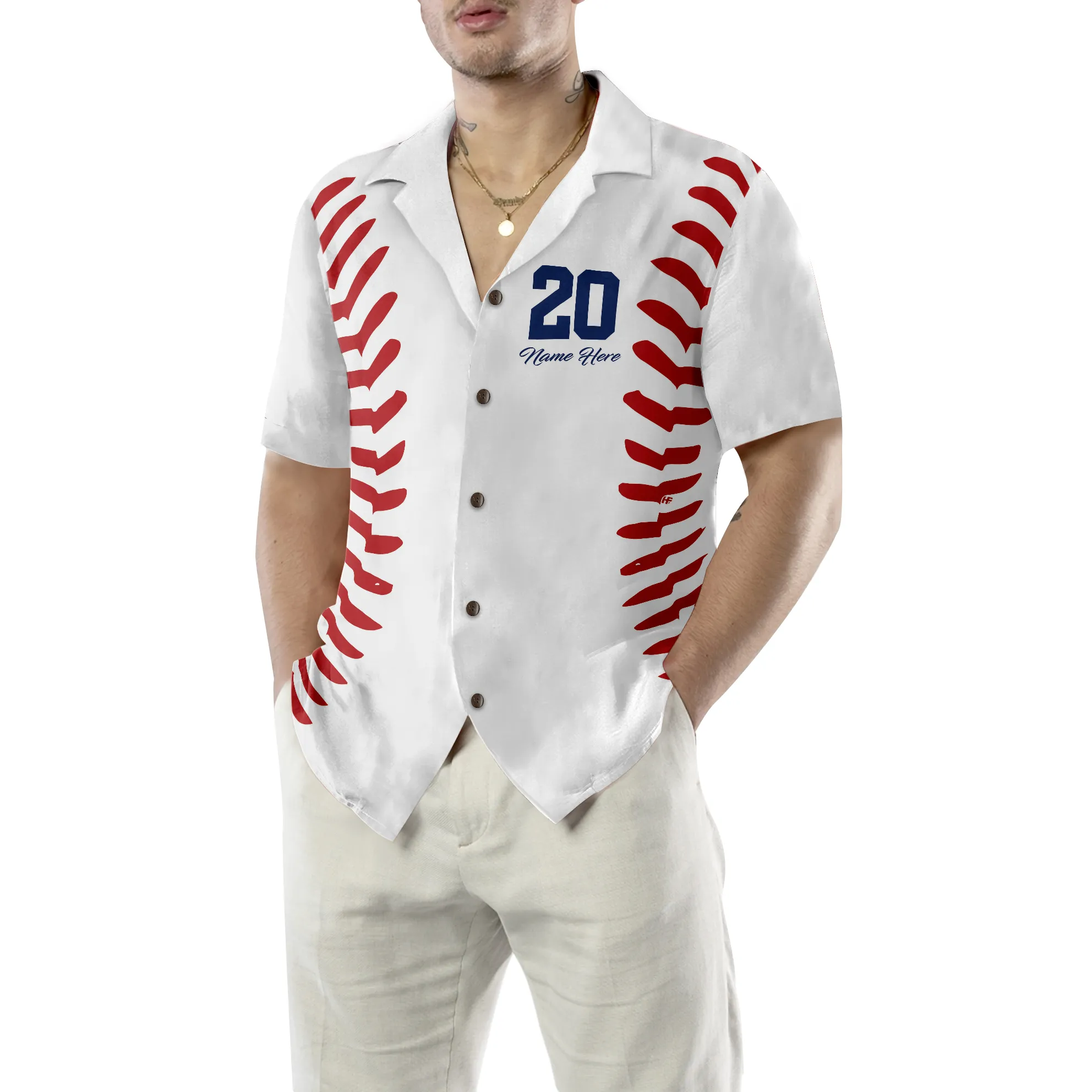 Baseball Basic Pattern Custom Hawaiian Shirt