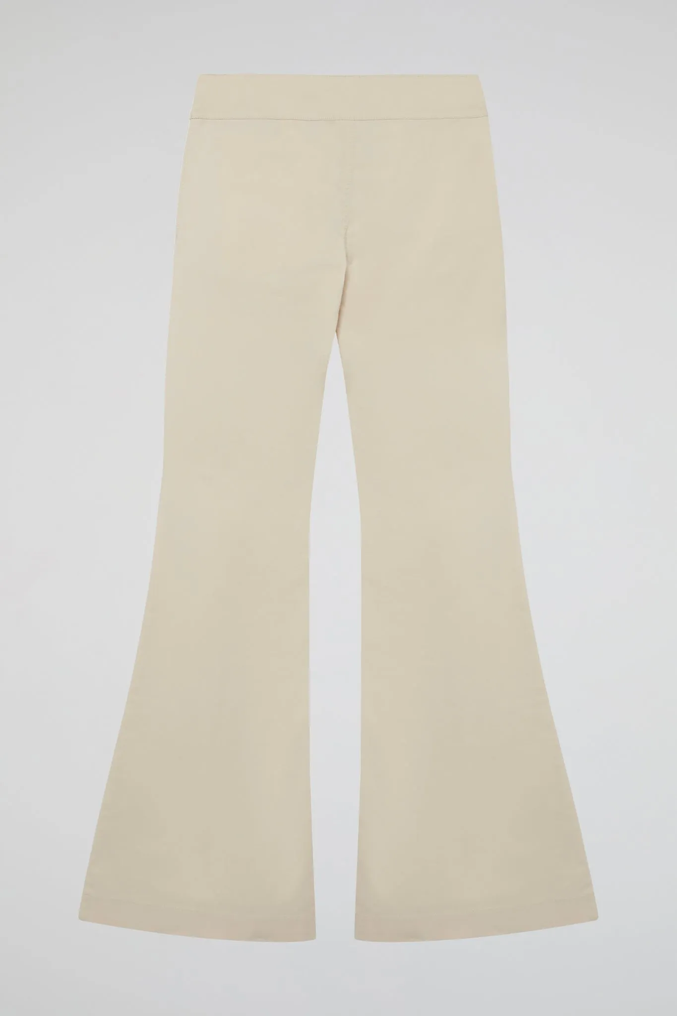 Beige Chic High-Waist Flare Pants