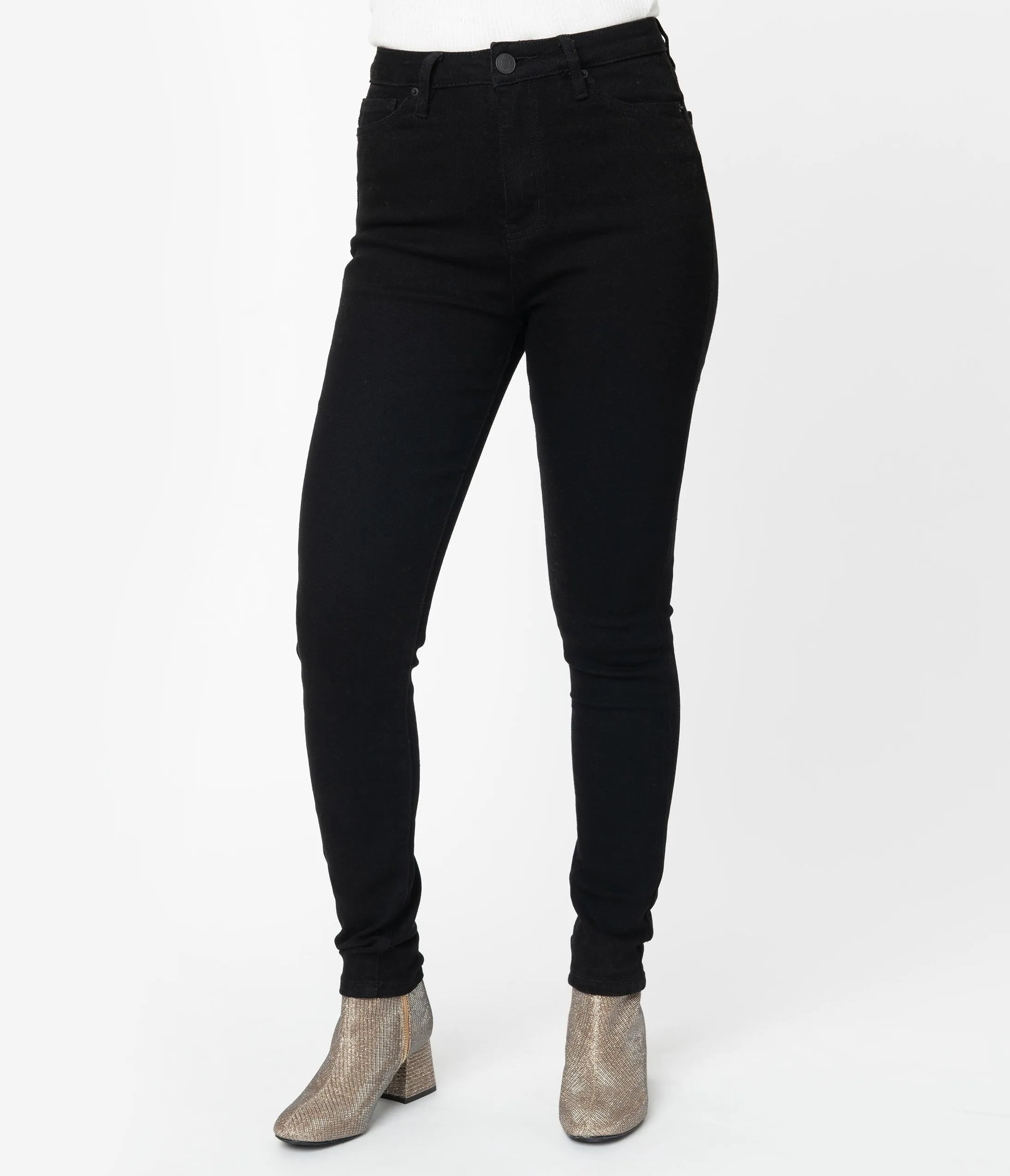 Black Denim High Waist Skinny Jeans