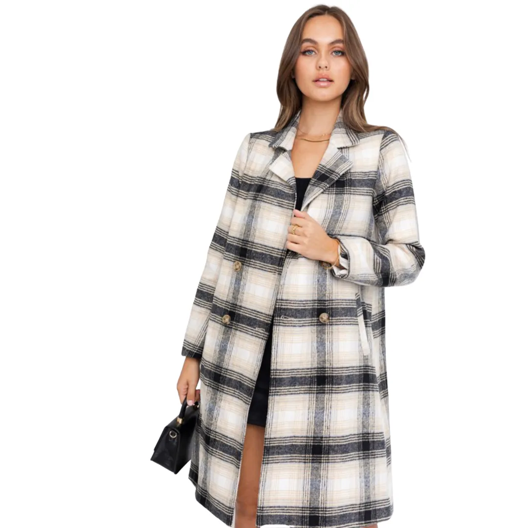 Black Plaid Coat