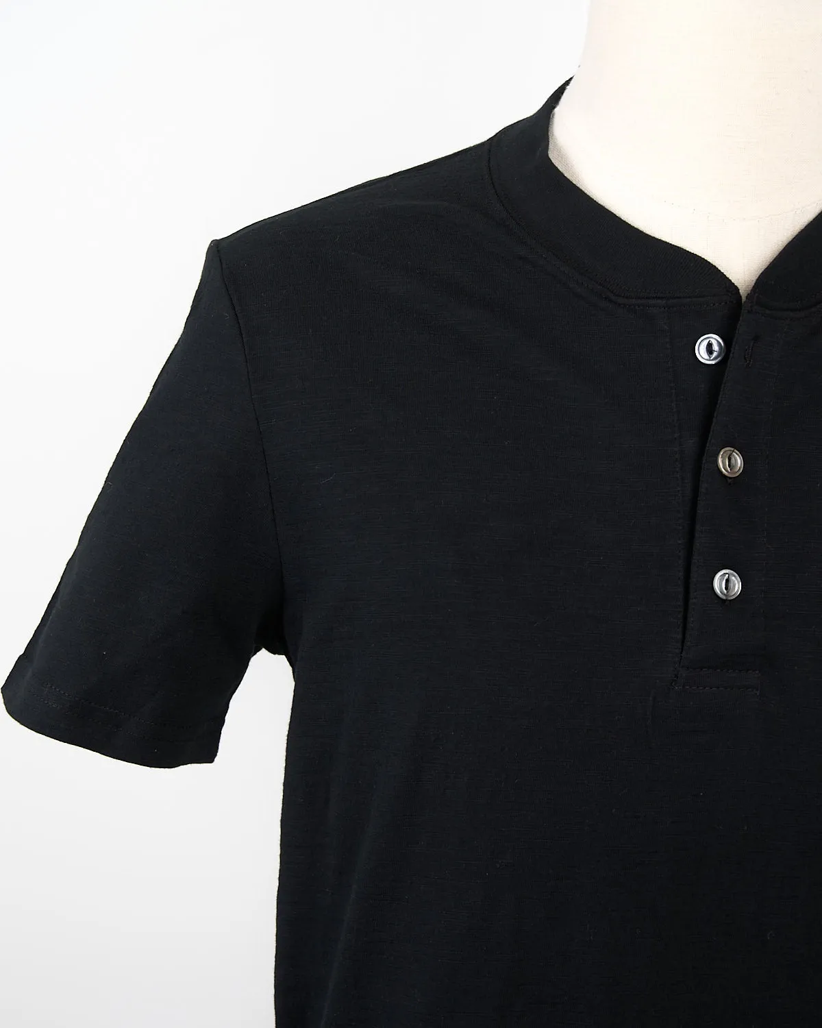 Black Slub S/S Henley