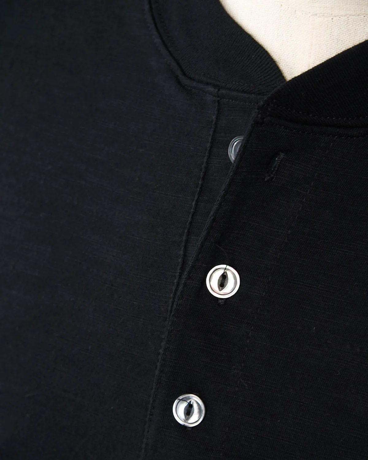 Black Slub S/S Henley