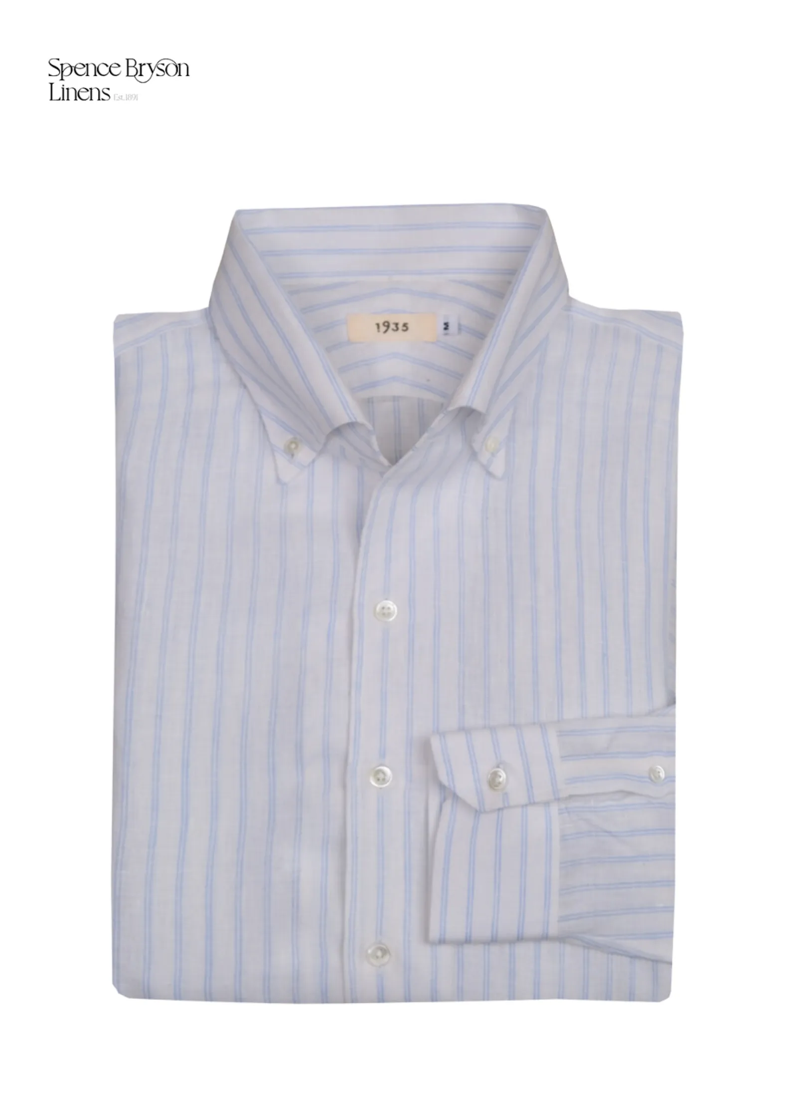 Blue Stripes Linen One Piece Collar Men Shirt