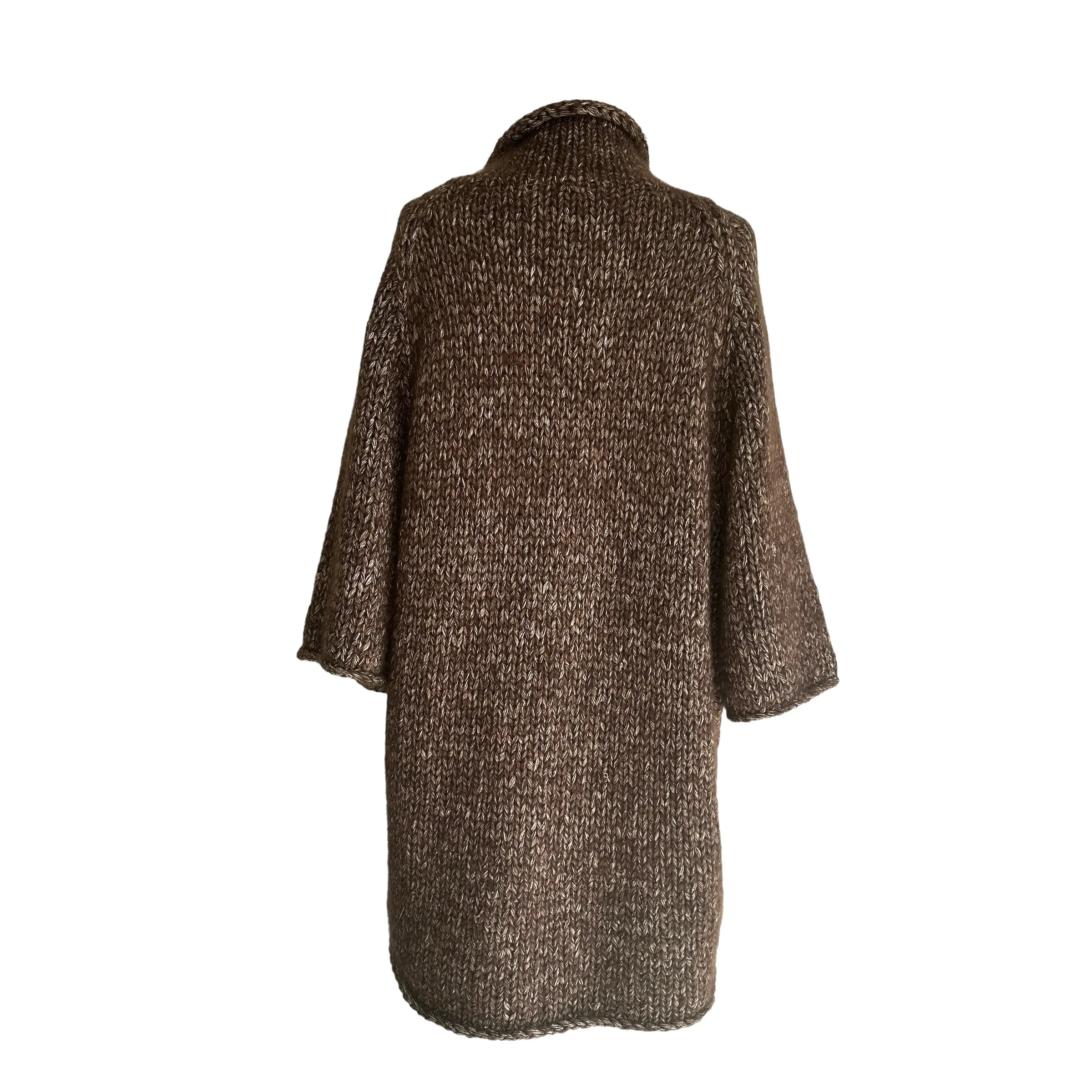 Brown Turtleneck Long Sweater - S