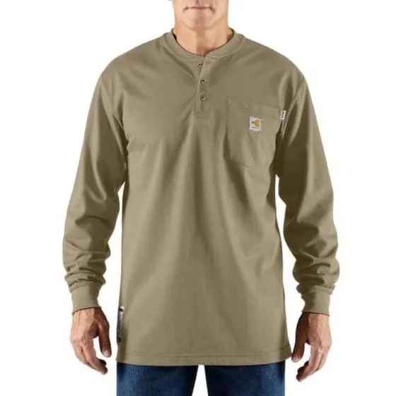 Carhartt Men’s Shirt Flame Resistant Long Sleeve Henley