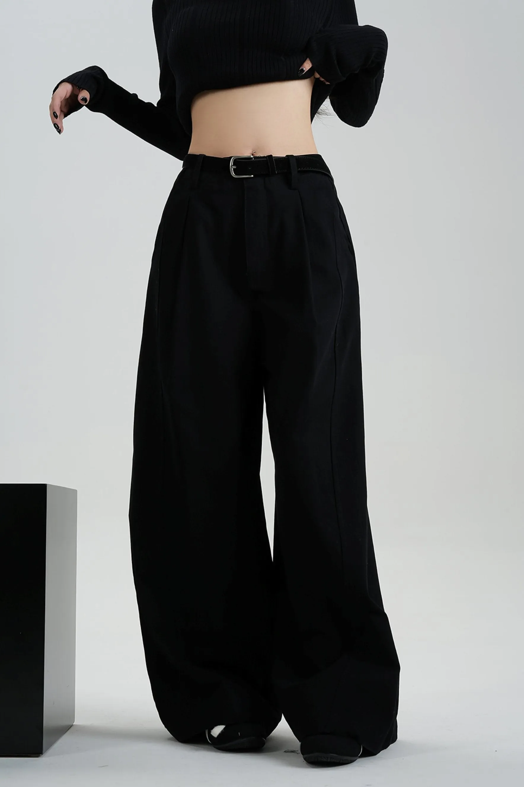 Casual High Waist Mop Pants