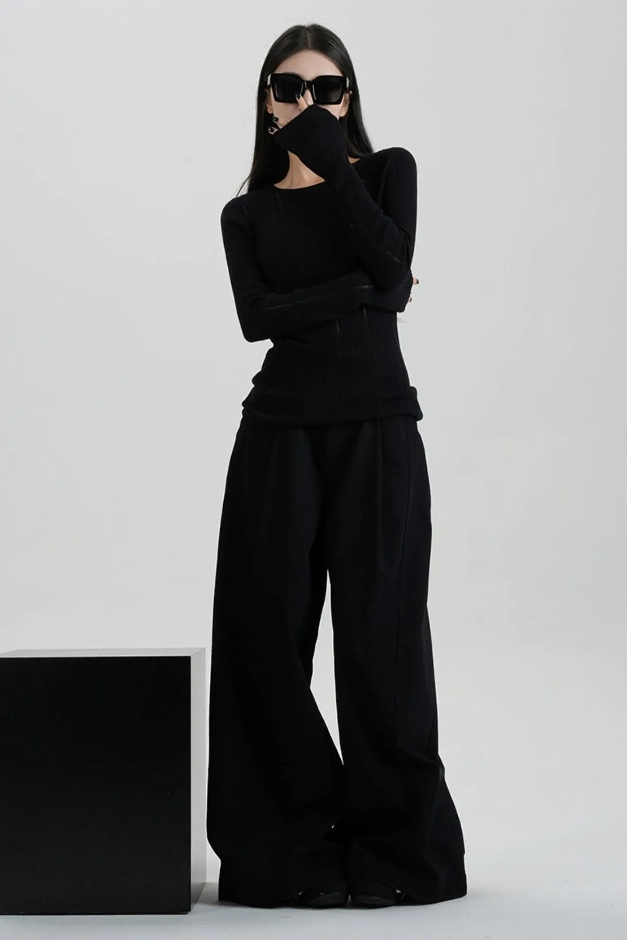Casual High Waist Mop Pants