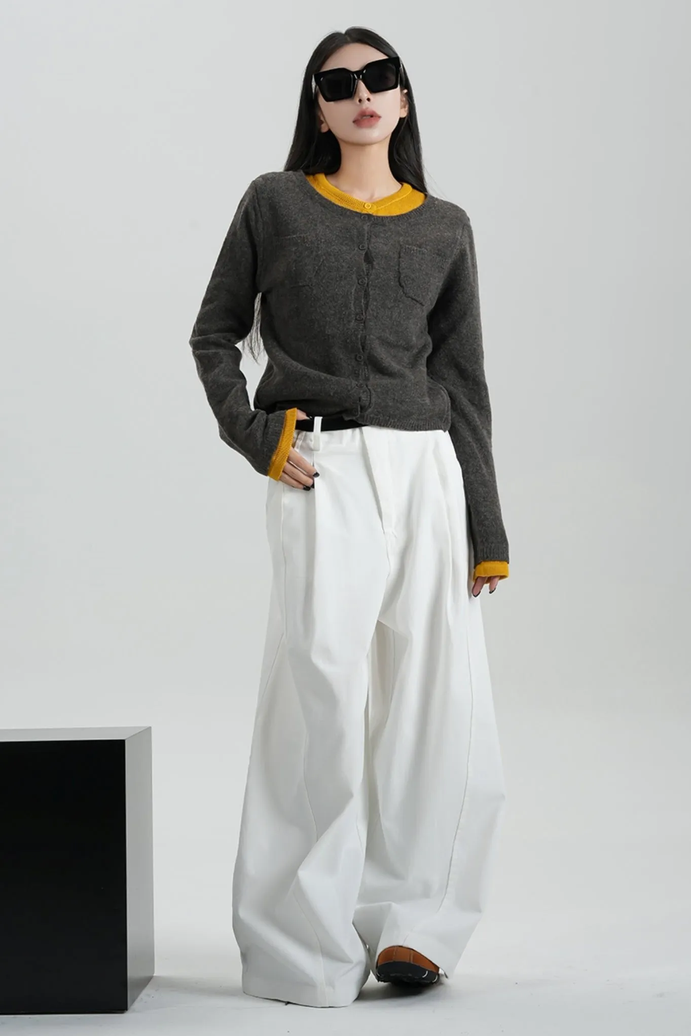 Casual High Waist Mop Pants