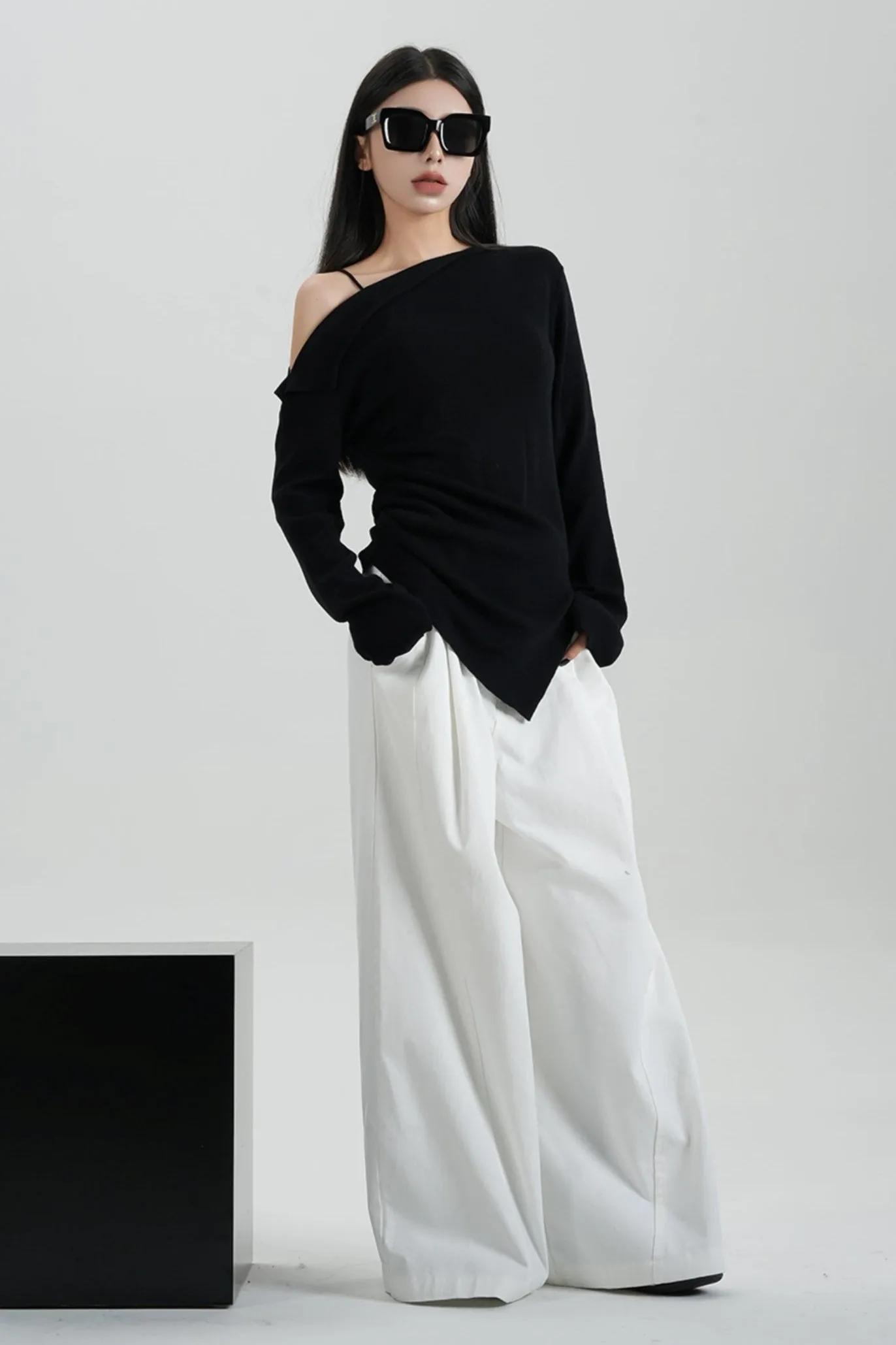 Casual High Waist Mop Pants