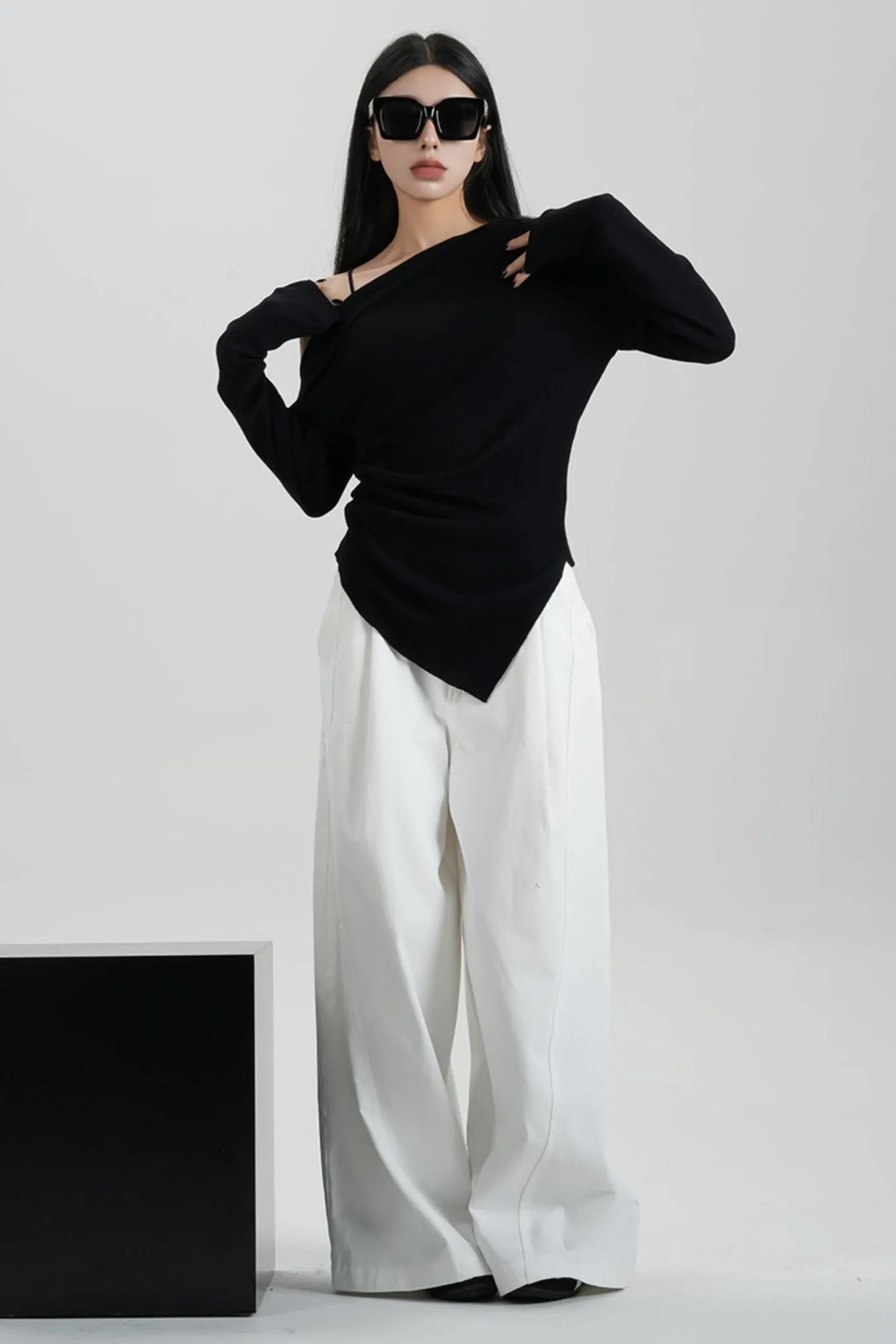 Casual High Waist Mop Pants
