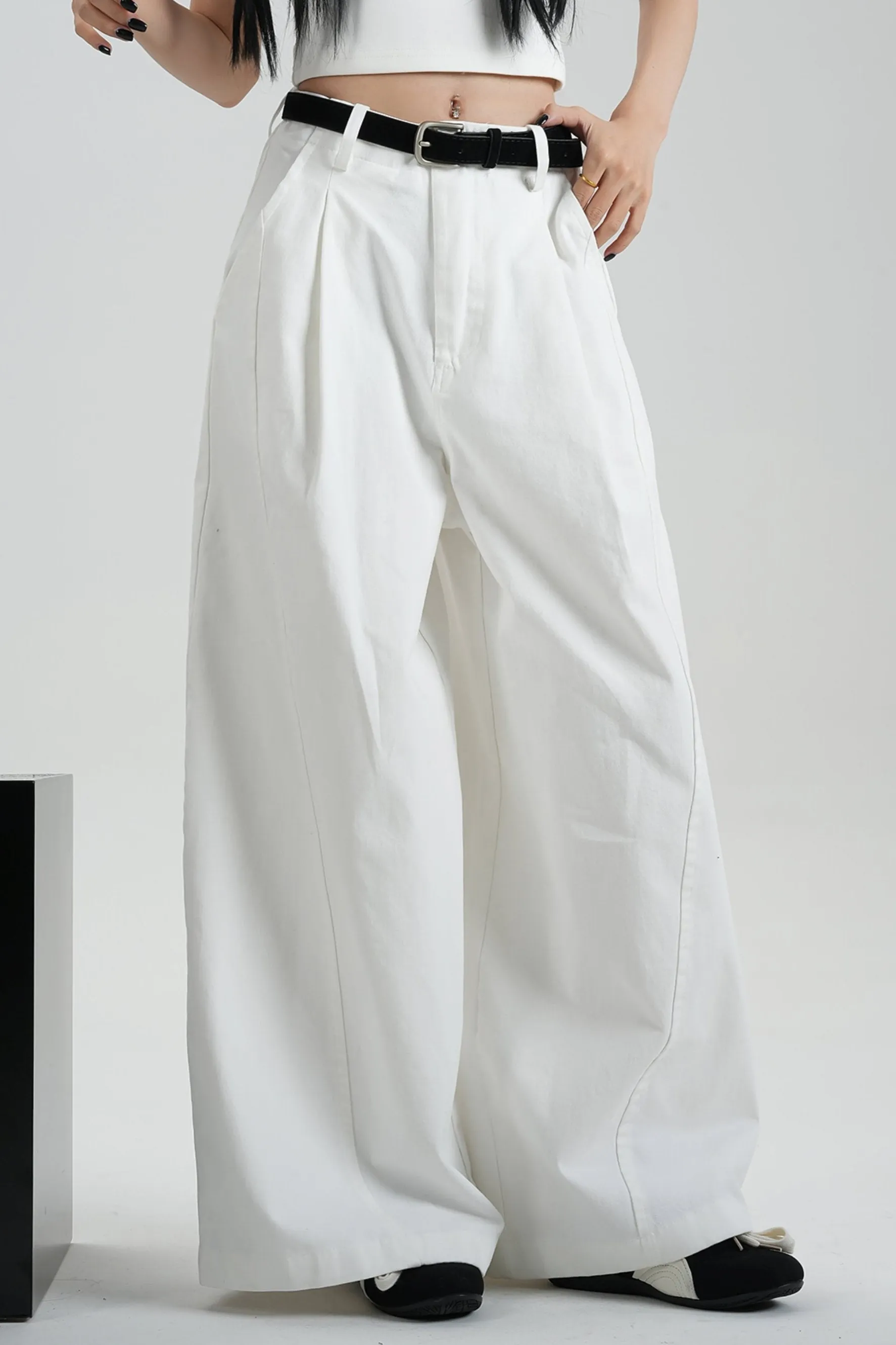 Casual High Waist Mop Pants