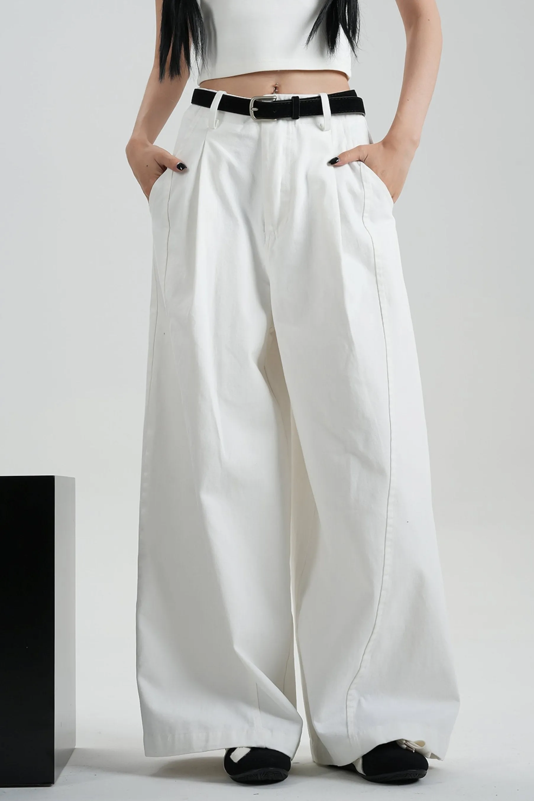 Casual High Waist Mop Pants