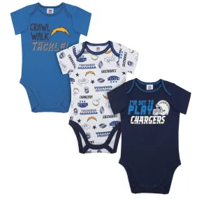 Chargers Baby 3 Pack Short Sleeve Bodysuit