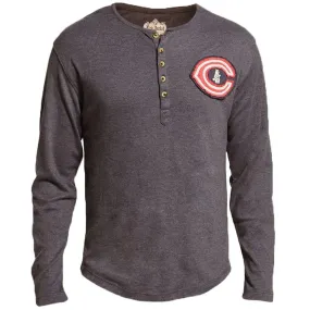 Chicago Cubs - Chest Logo Primo Adult Henley Long Sleeve T-Shirt