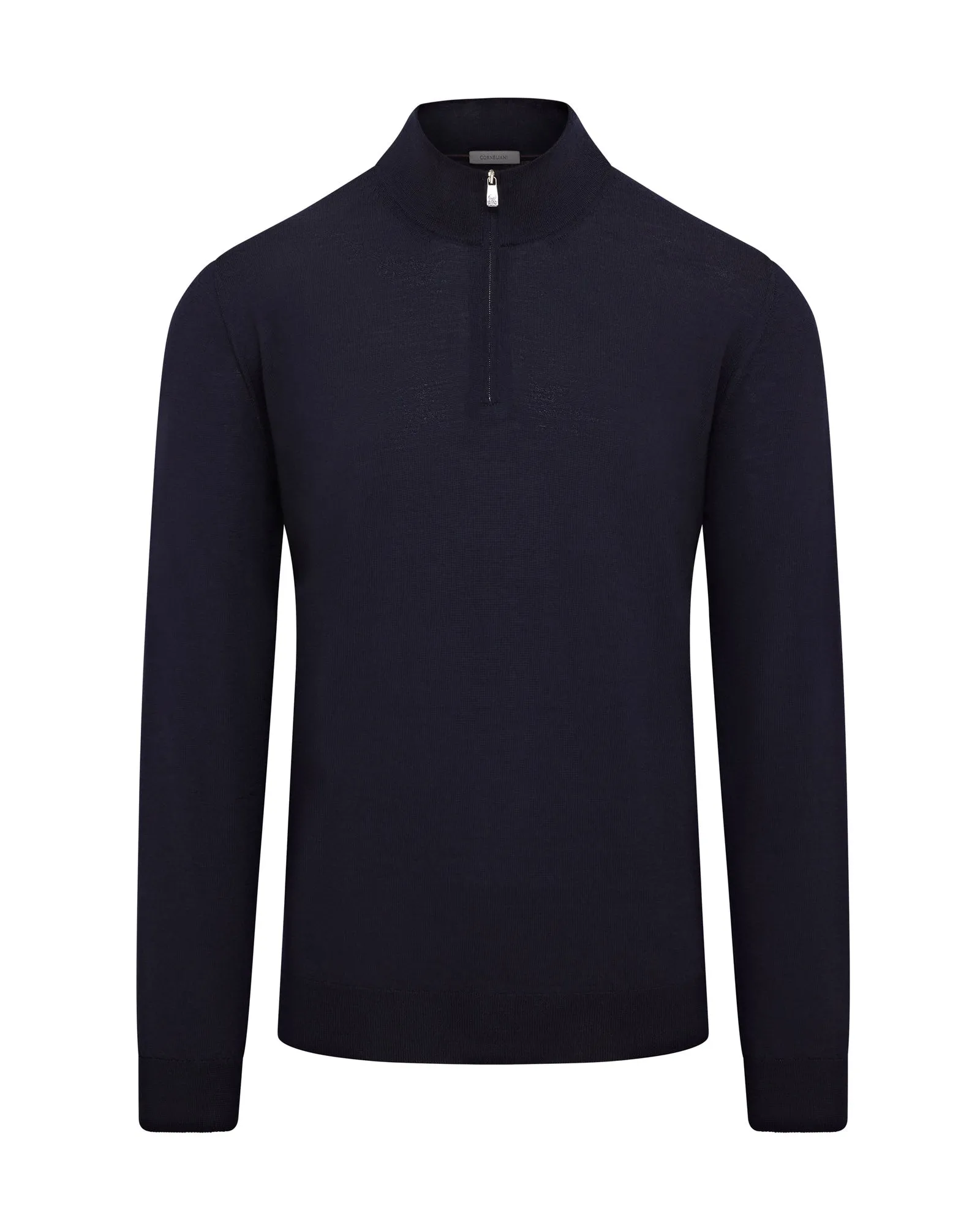 Corneliani Extra Fine Merino Quarter Zip Jumper (Navy)