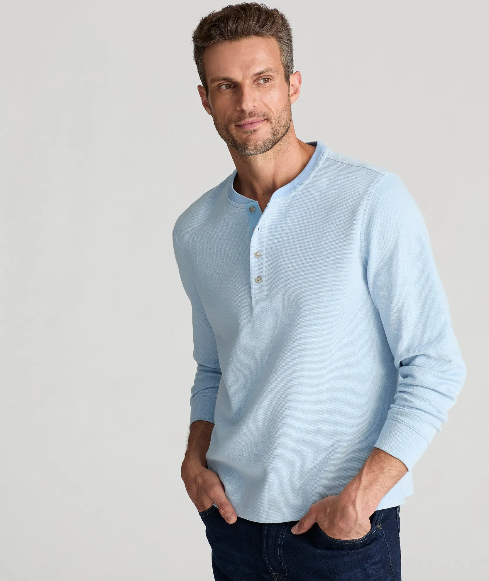 Cotton Pique Henley