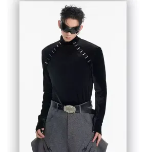 Cozy Metallic Pattern Mockneck
