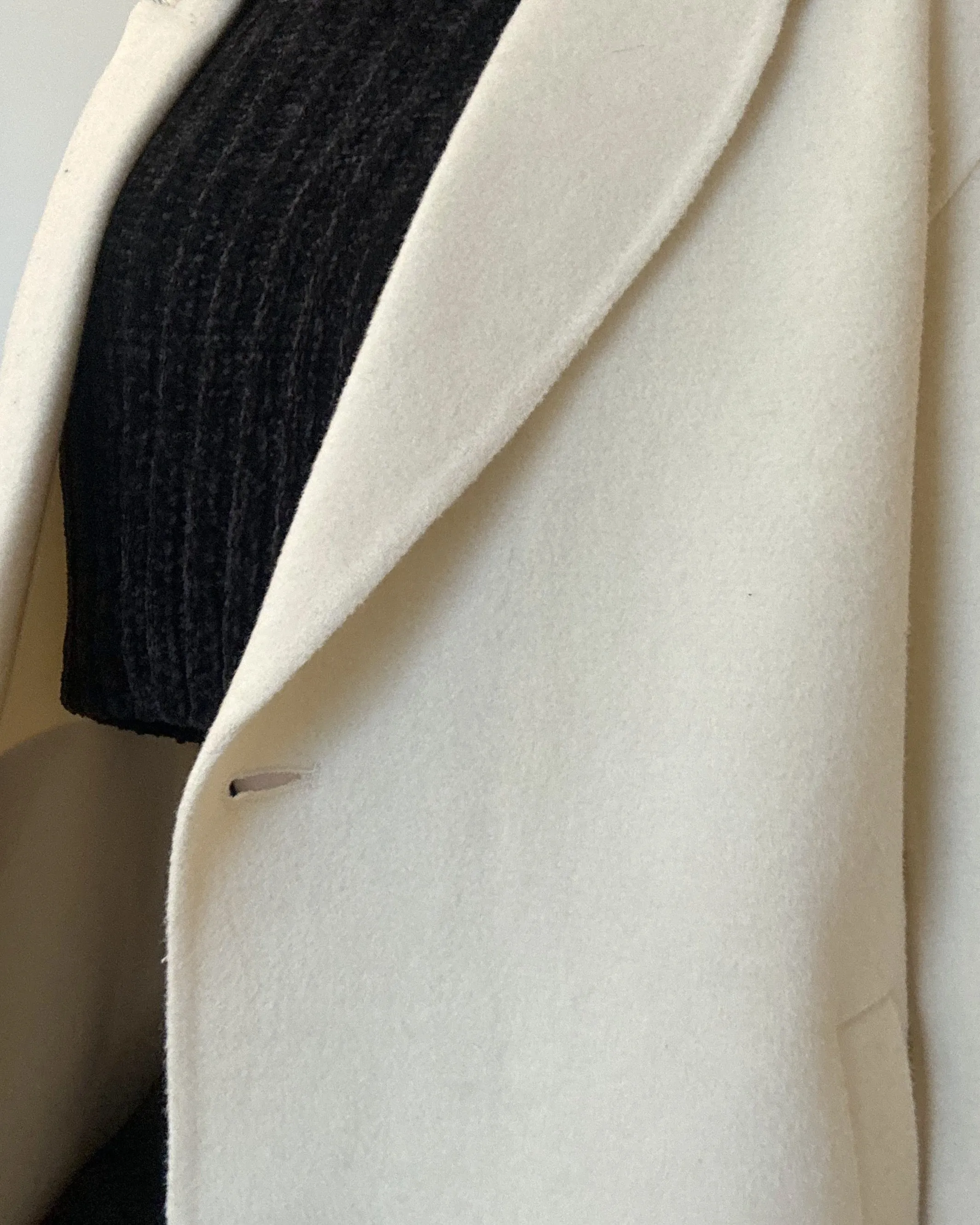 Cream Long Handmade Coat (Wool)
