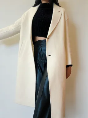 Cream Long Handmade Coat (Wool)