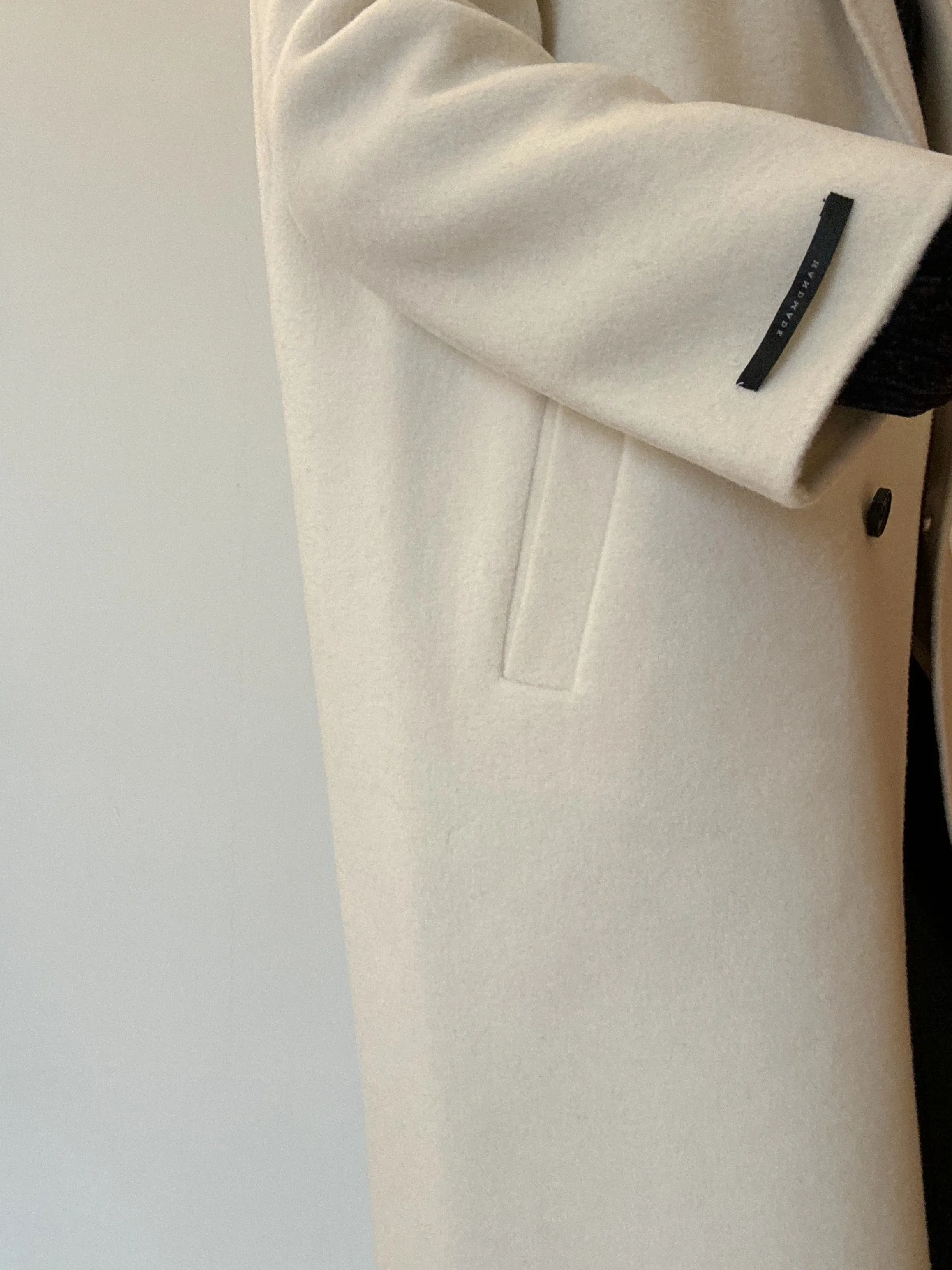 Cream Long Handmade Coat (Wool)