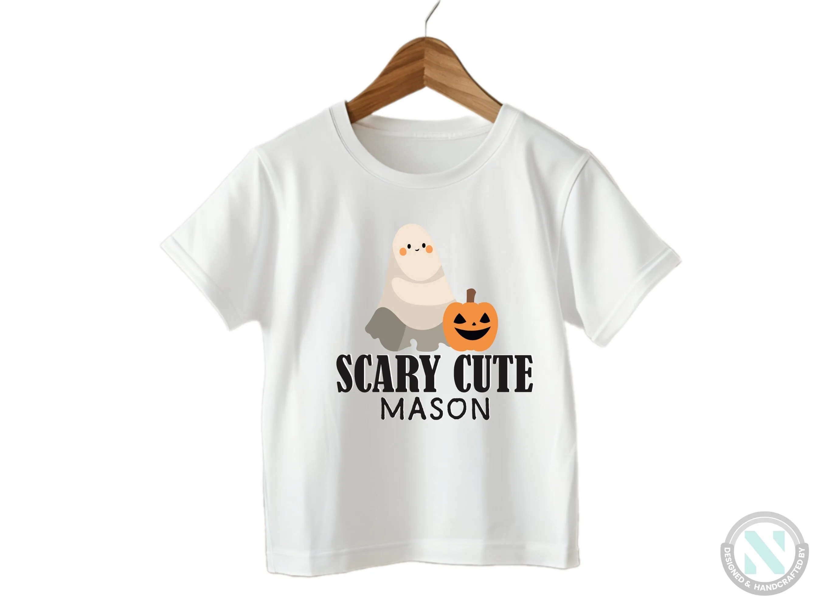 Custom Name Baby Bodysuit With text "Scary Cute" For 1st Halloween Party Celebrations