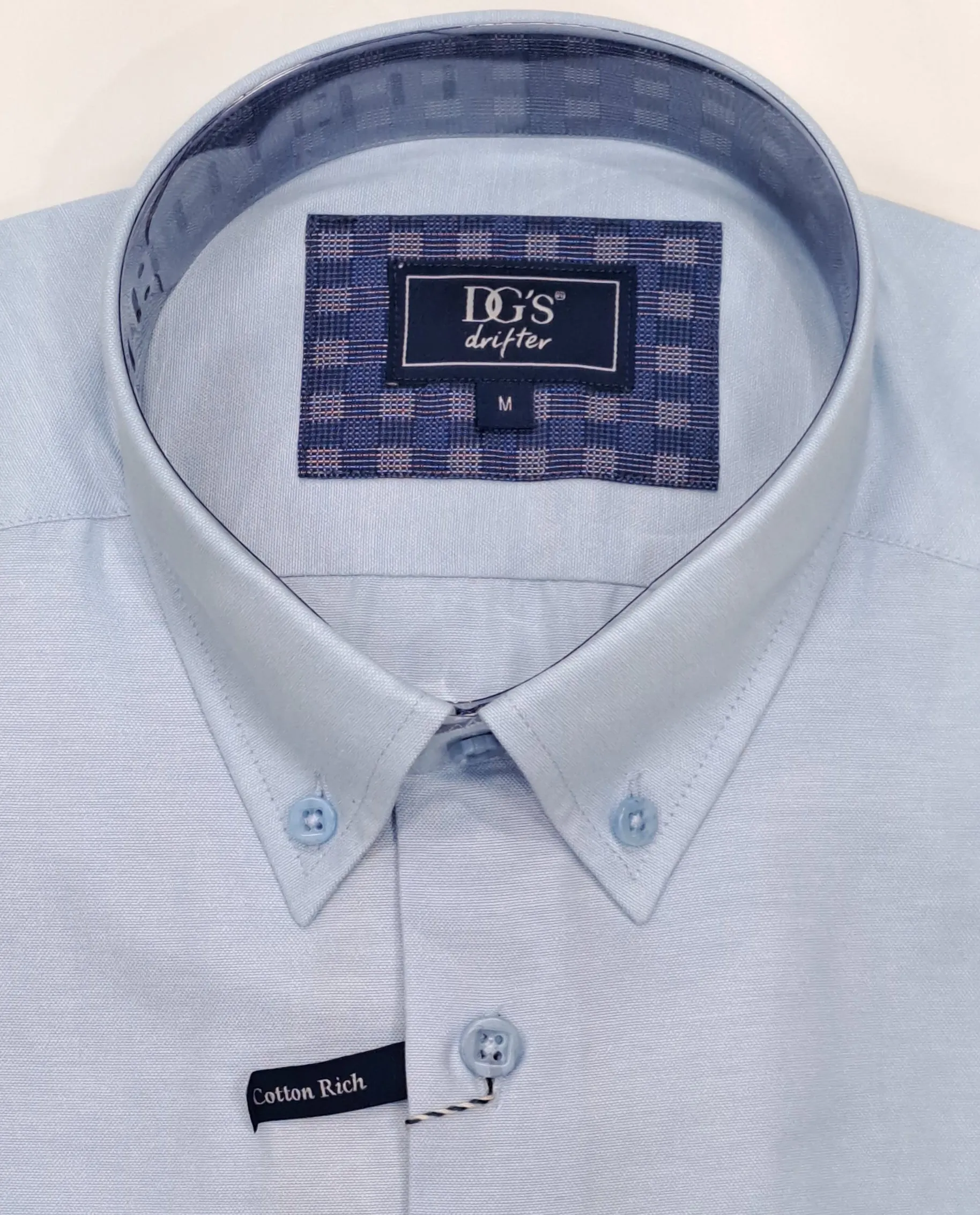 Daniel Grahame Plain Long Sleeve Casual Shirt - Light Blue
