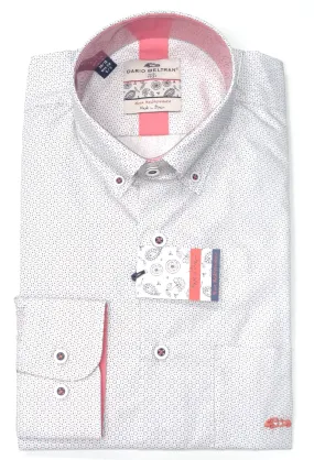 Dario Beltran Zalamea Regular Fit Long Sleeve Shirt - White/Pink