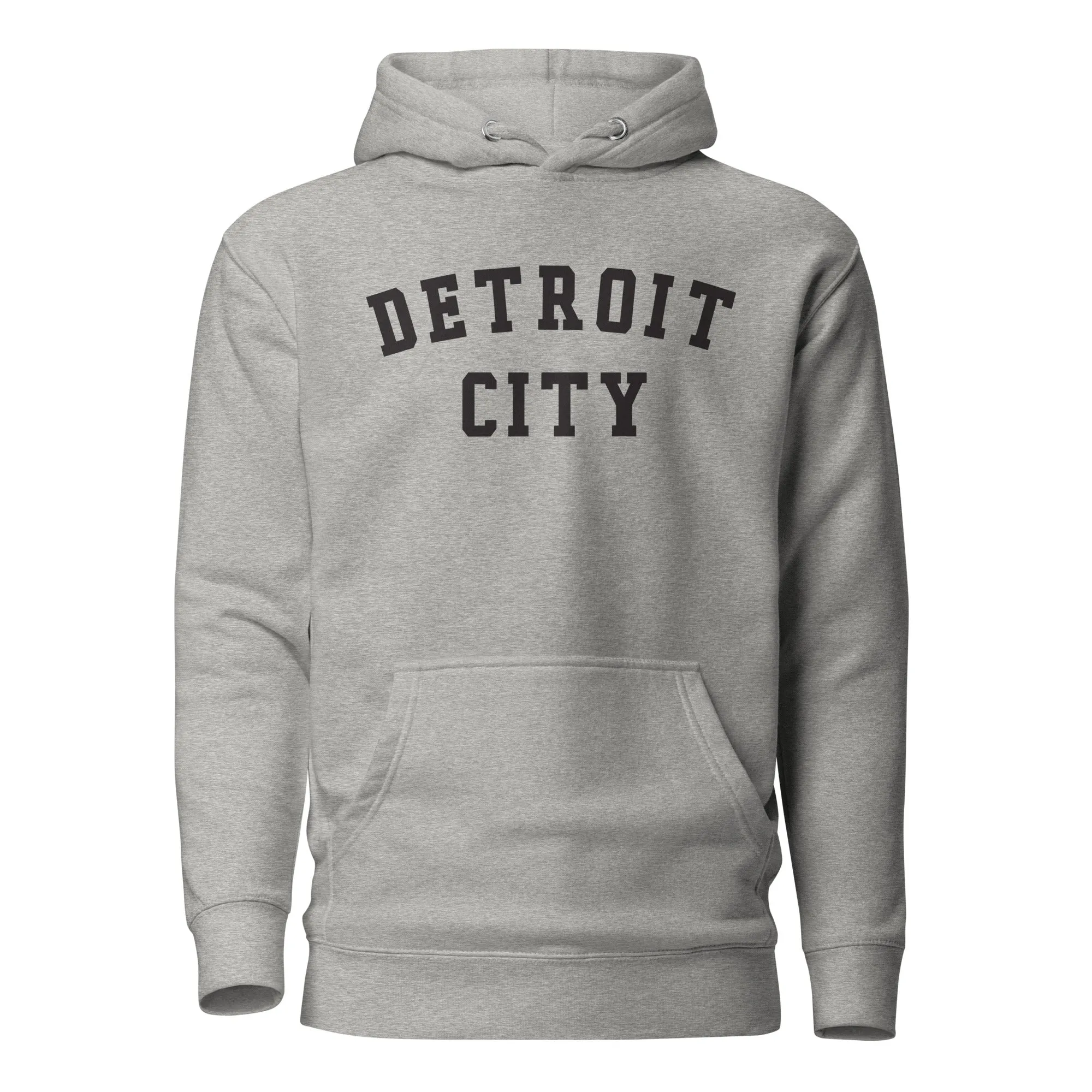 Detroit City Premium Pullover Unisex Hoodie - Athletic Gray / Black