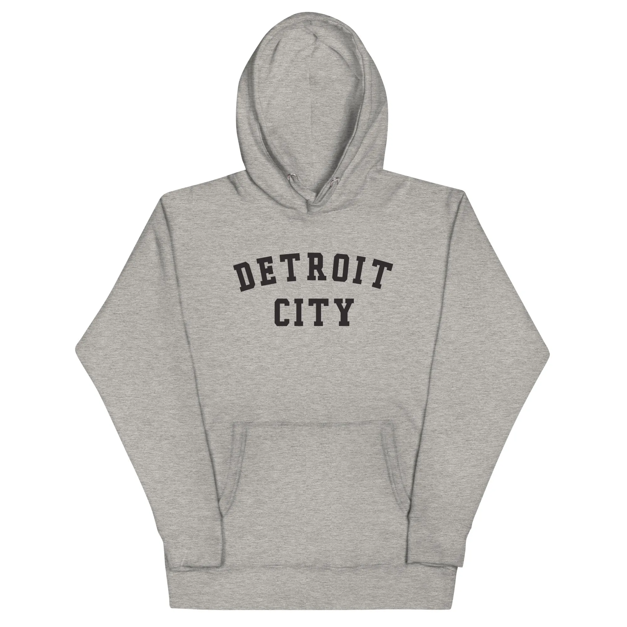 Detroit City Premium Pullover Unisex Hoodie - Athletic Gray / Black