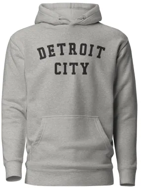 Detroit City Premium Pullover Unisex Hoodie - Athletic Gray / Black